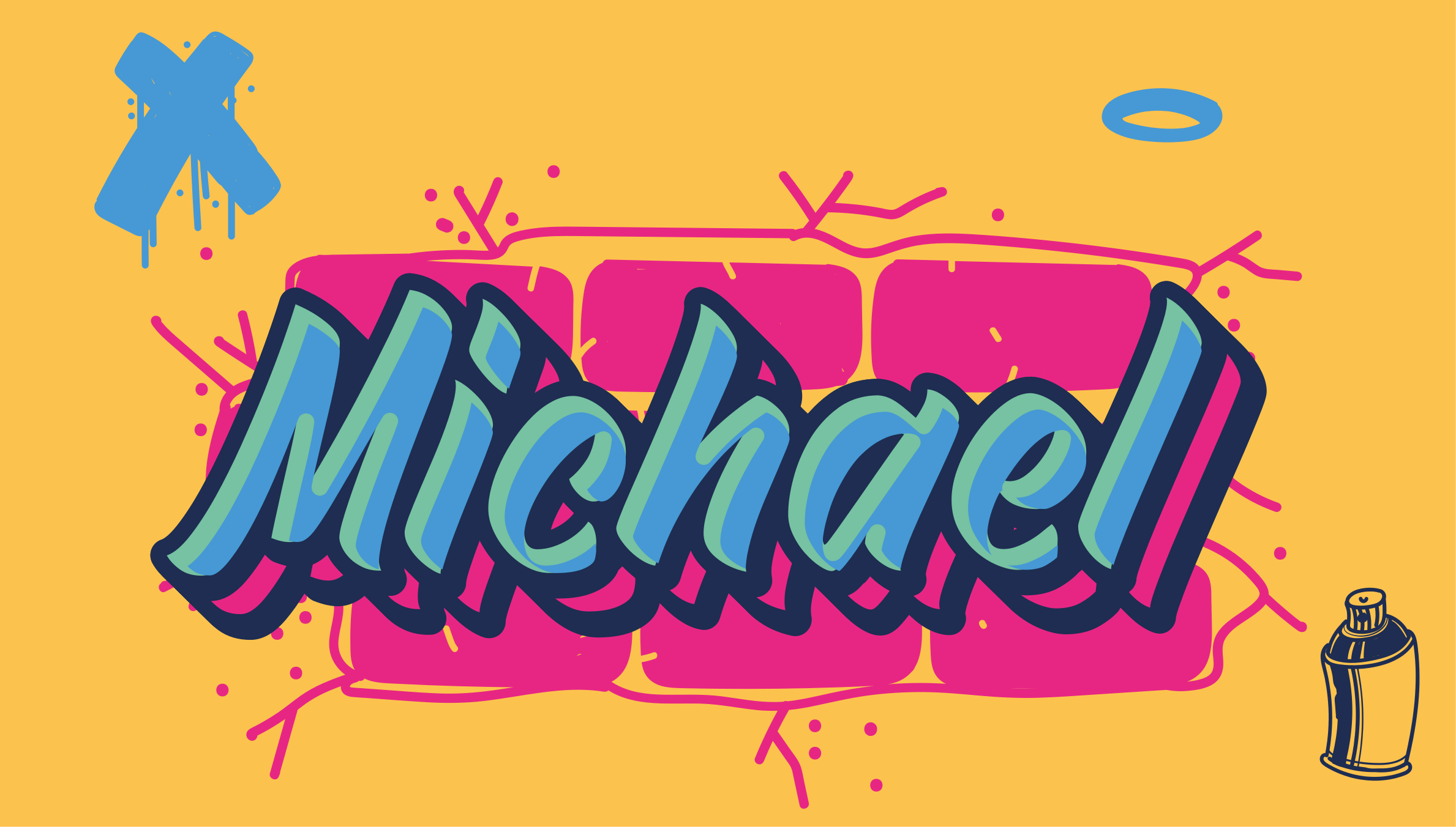 Tapete em vinil infantil nome personalizado de grafite - TenStickers