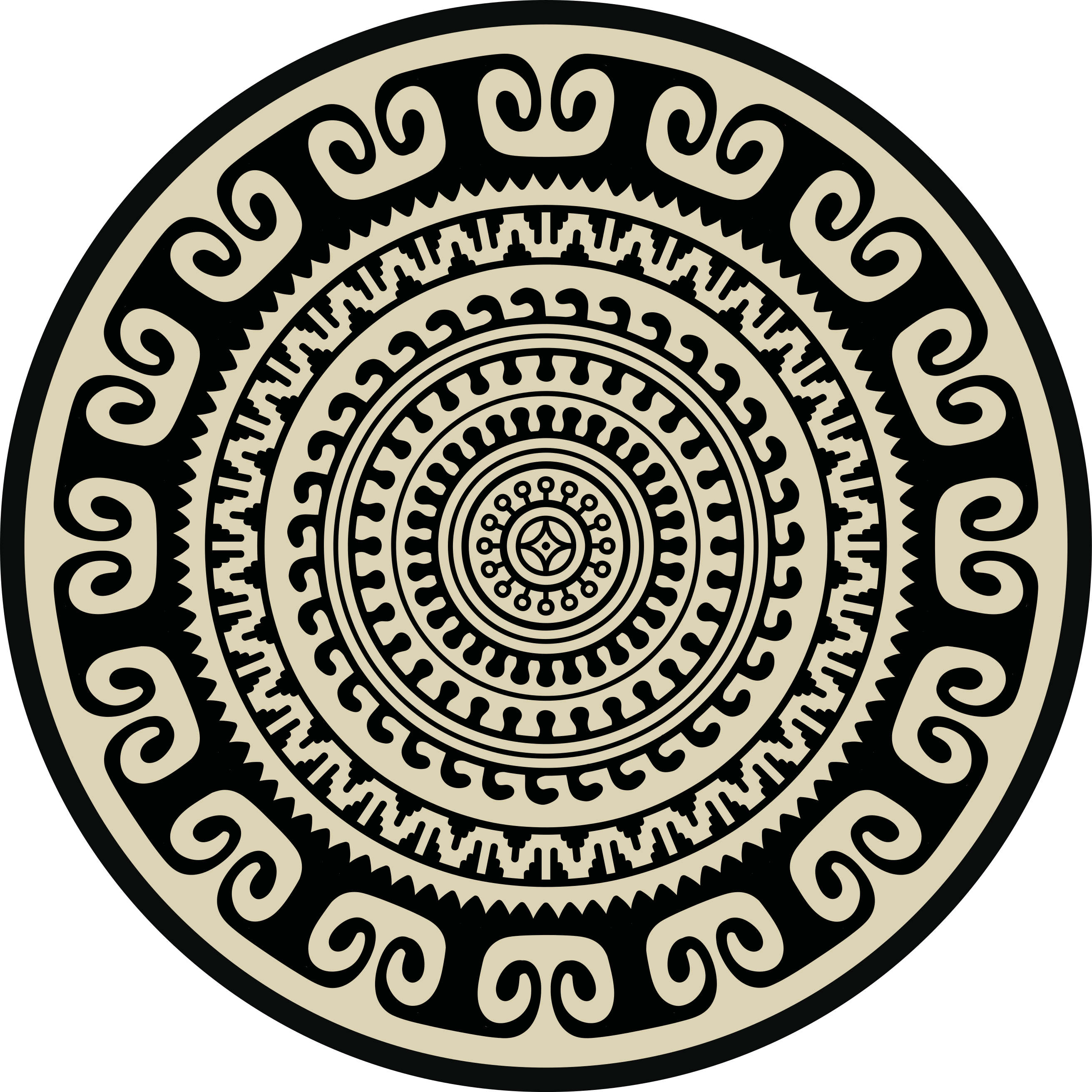 Tapete vinílico de mandala padrão circular clássico - TenStickers