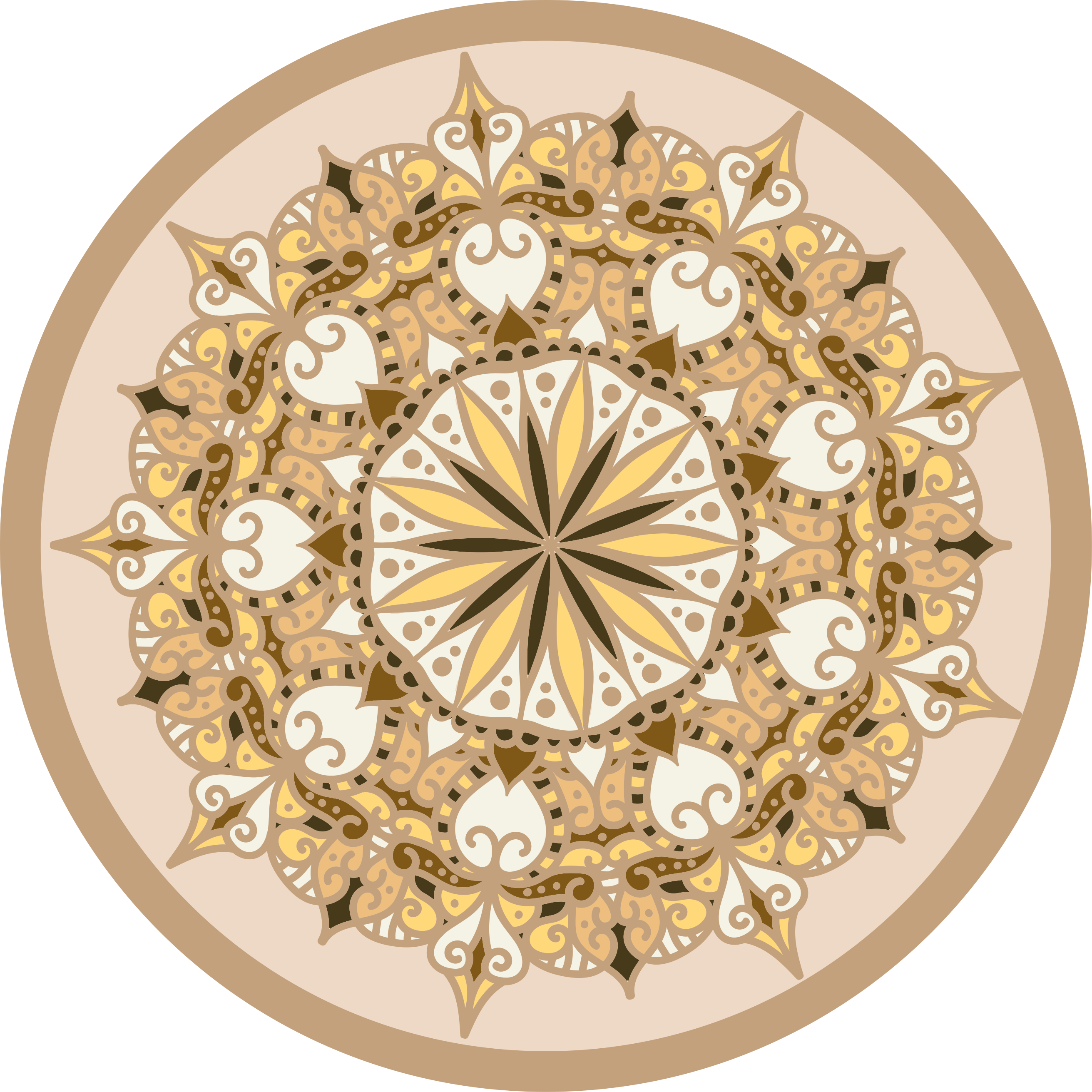 Tapete vinílico de mandala mandala dourada elegante - TenStickers