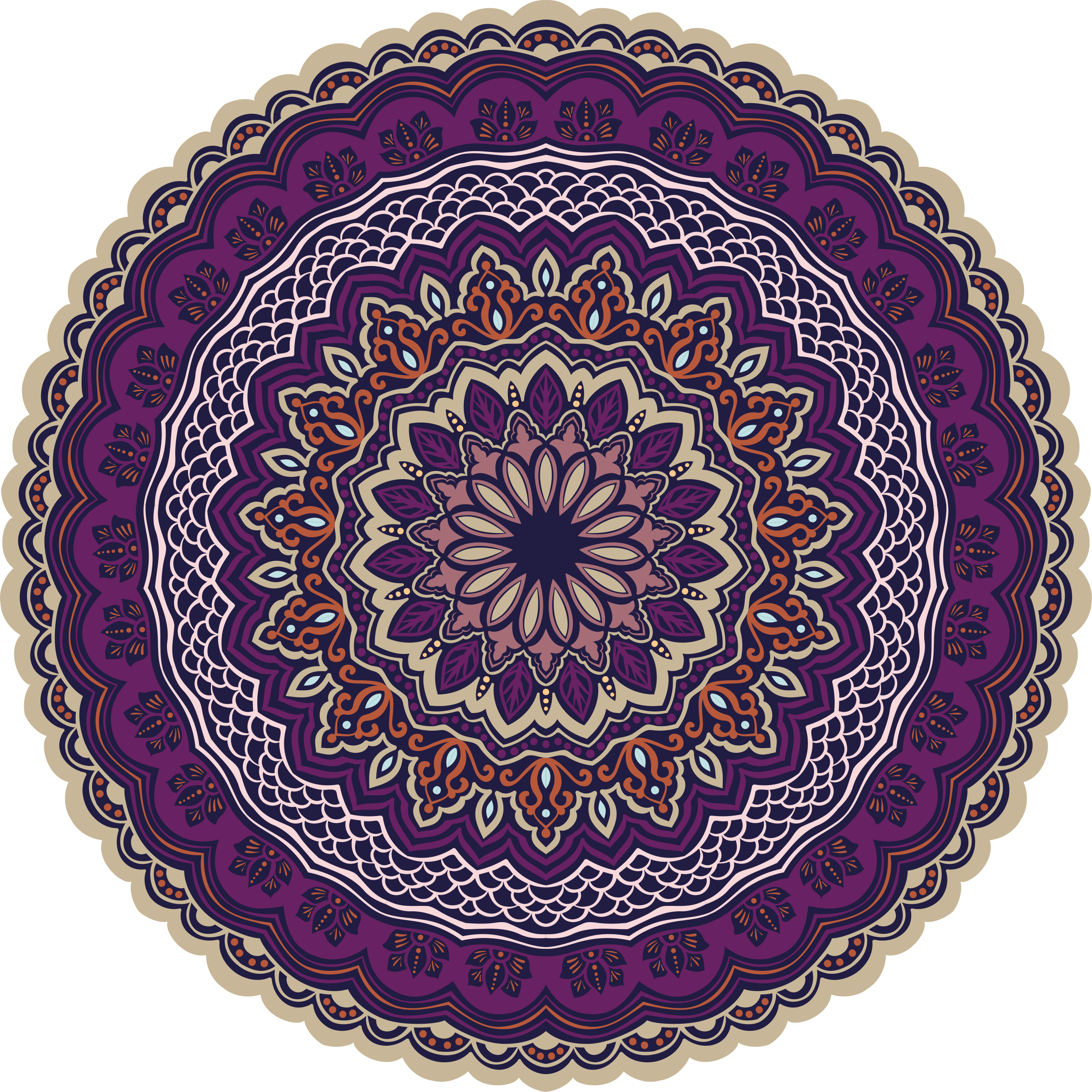 Tapete vinílico de mandala design roxo vibrante - TenStickers