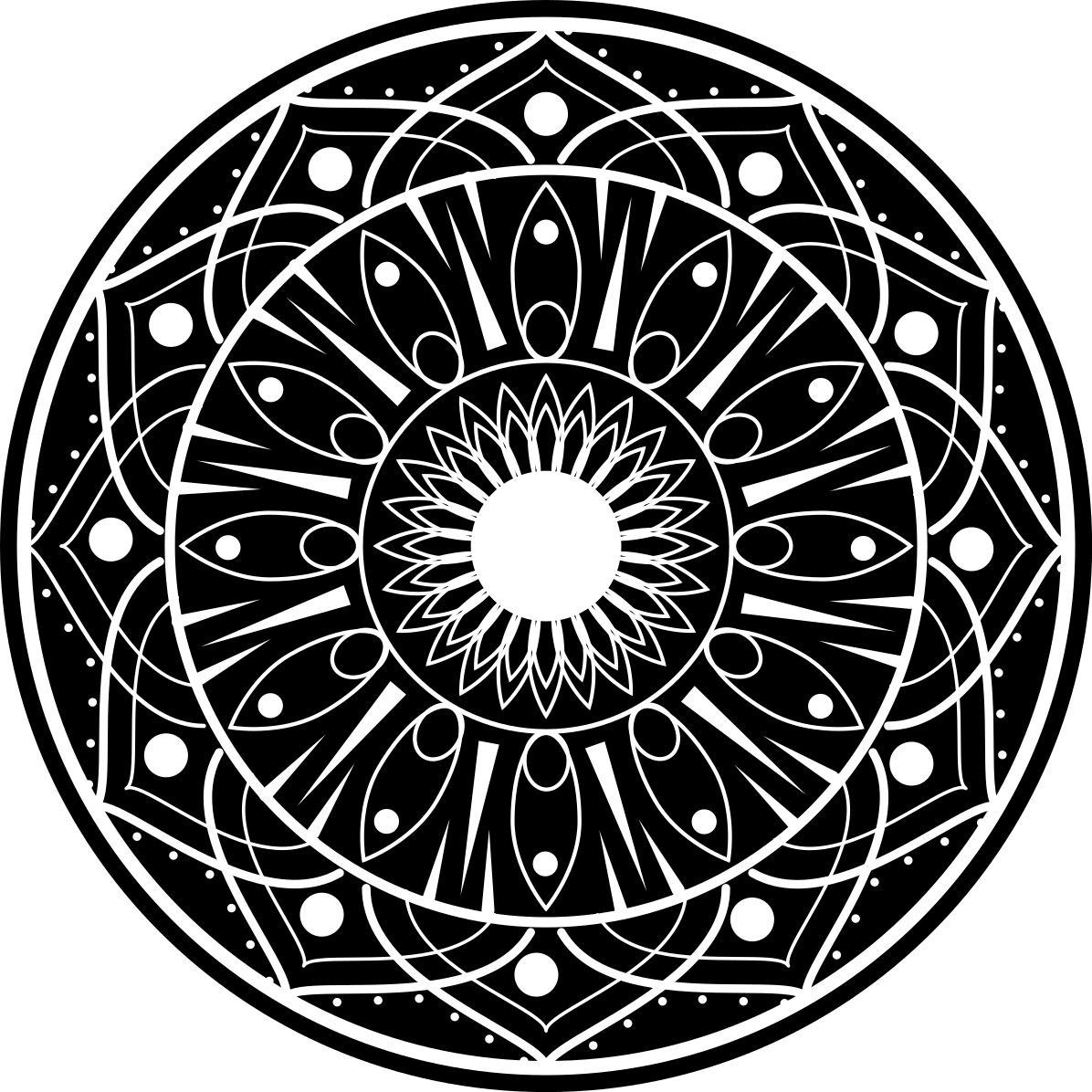 Tapete vinílico de mandala com motivo elaborado - TenStickers