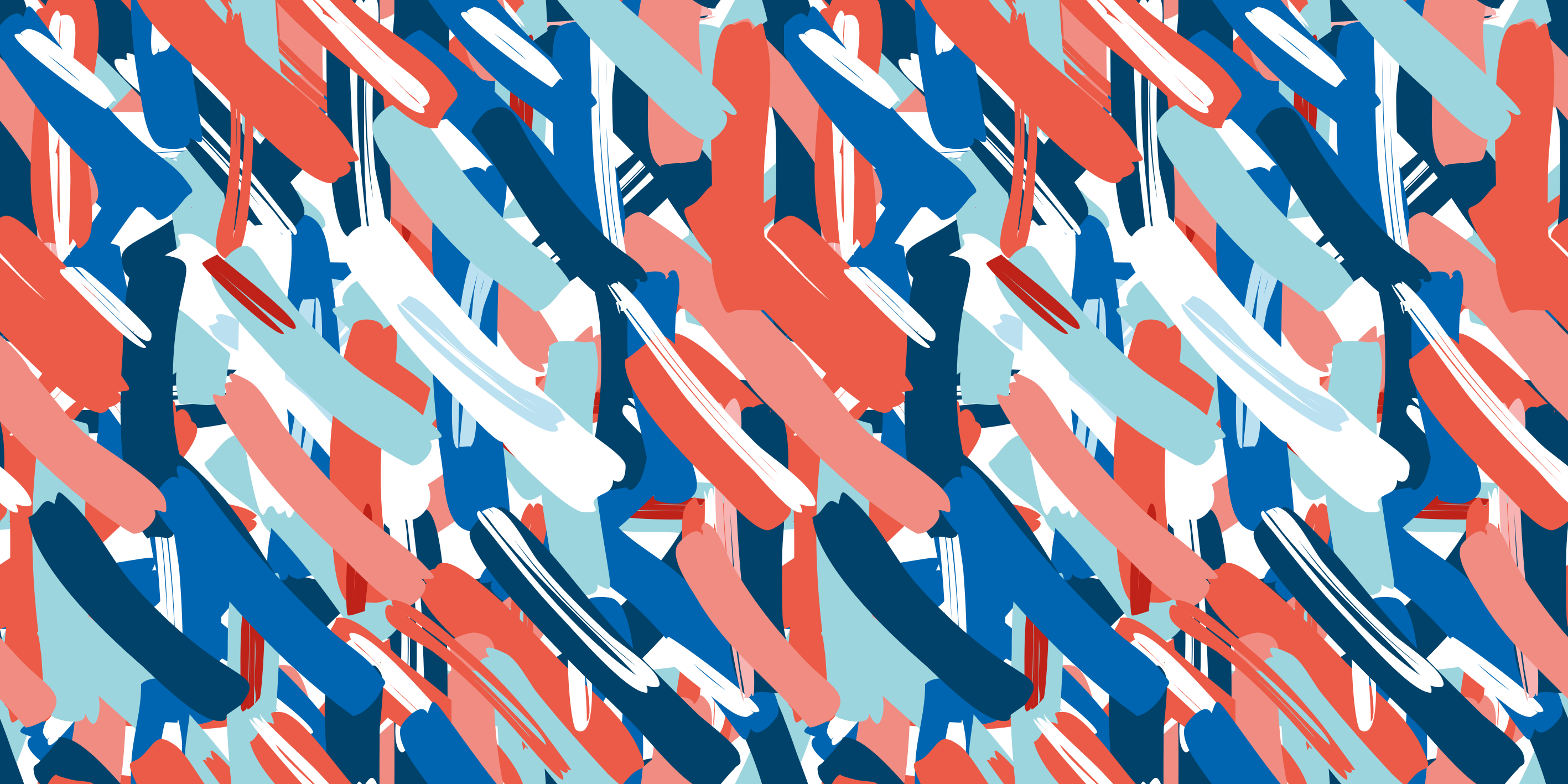 Tapete vinílico moderno com pinceladas coloridas - TenStickers