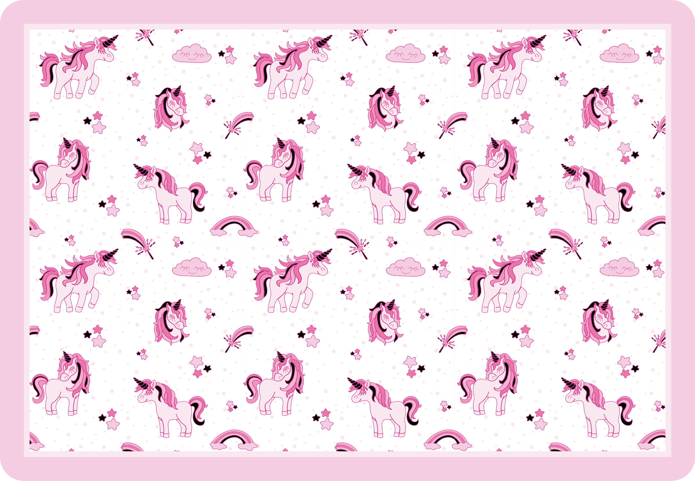 Tapete vinílico infantis reino de fantasia de unicórnio - TenStickers