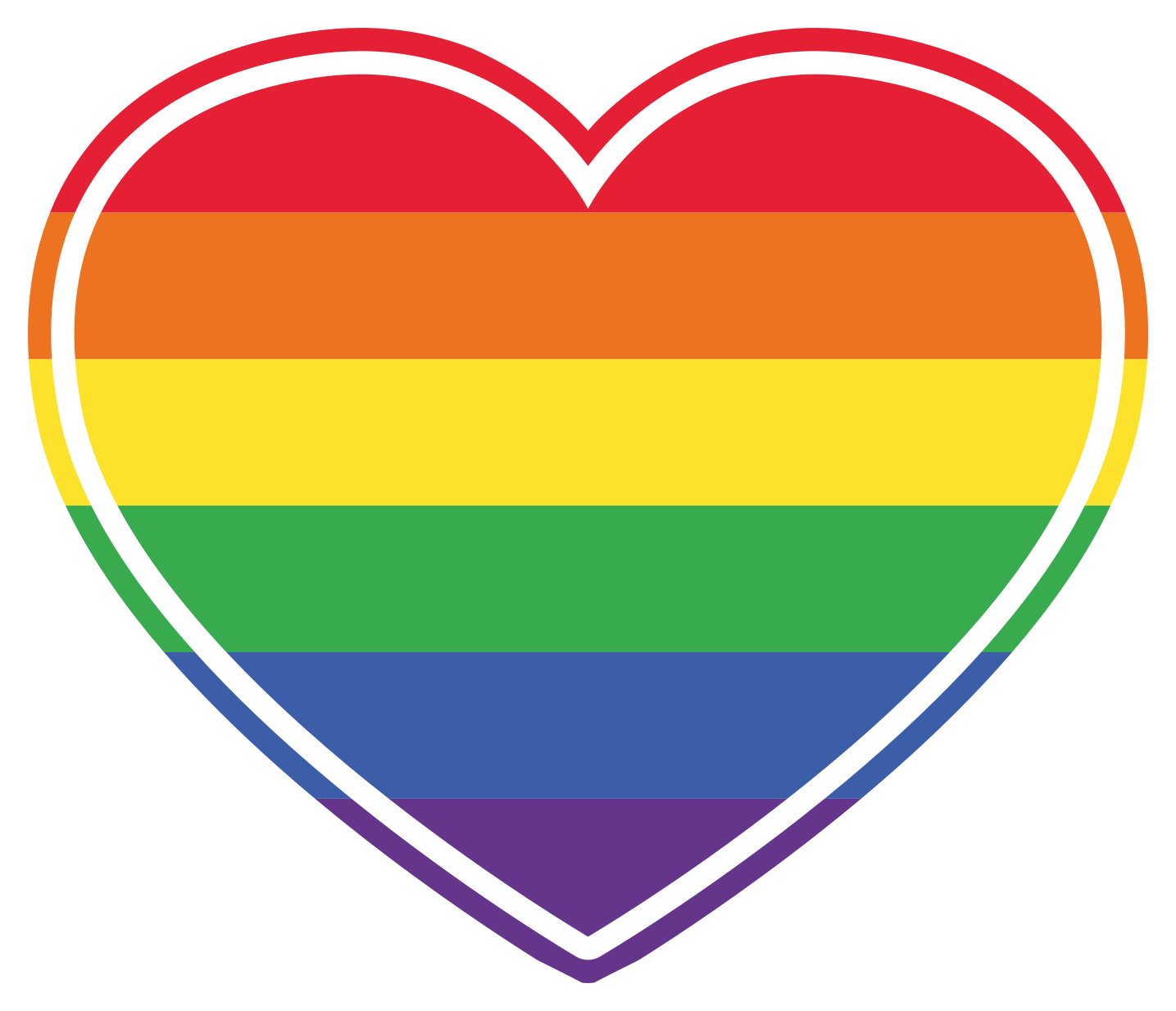 Tapete do quarto do orgulho gay em formato de coração - TenStickers