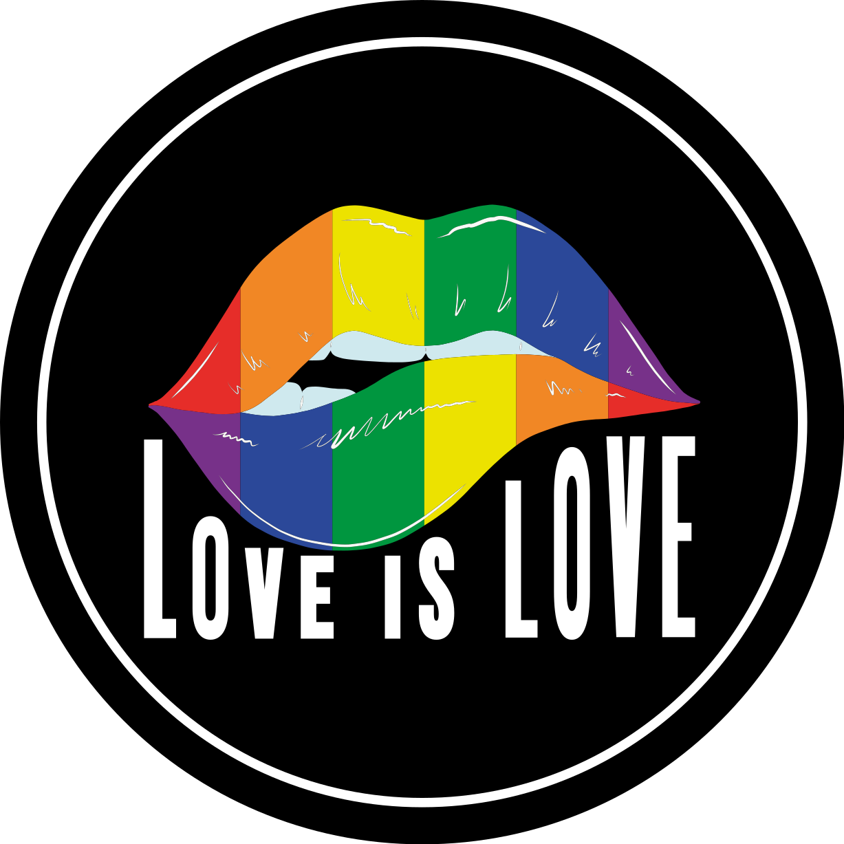 Tapete vinílico frases e textos motivo labial colorido - TenStickers