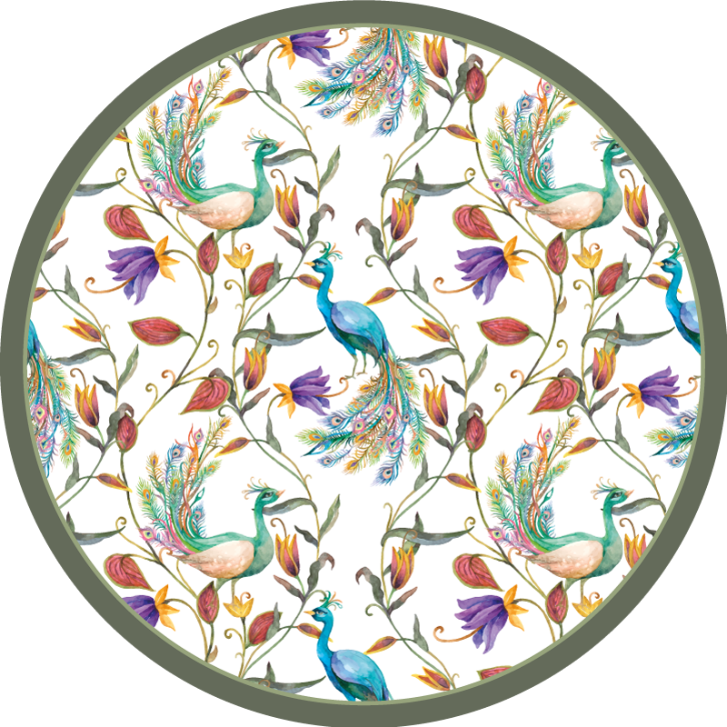 Tapete vinílico flores e plantas flores de pavão lindas - TenStickers