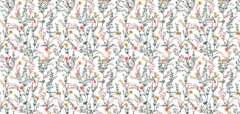 Tapete vinílico flores e plantas oásis botânico - TenStickers