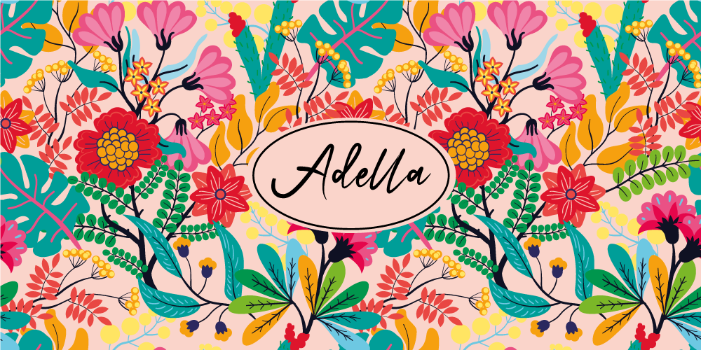 Tapete vinílico quarto design floral personalizado - TenStickers