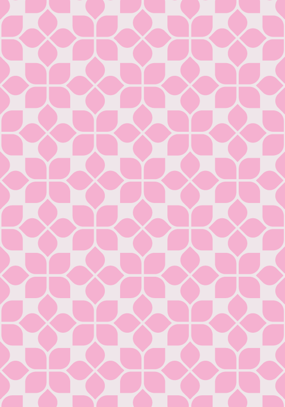 Tapete vinílico mosaico azulejo floral rosa - TenStickers