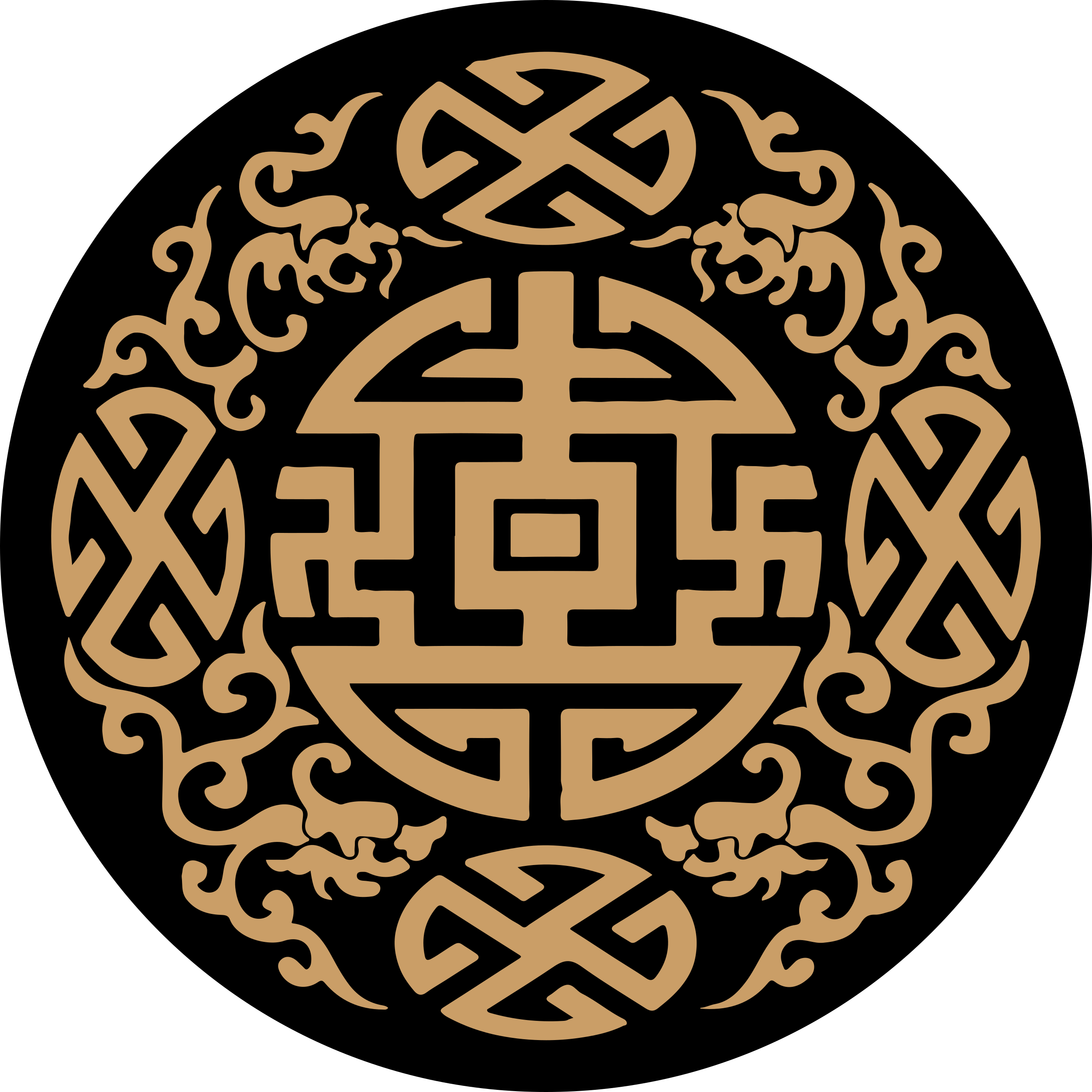 Tapete vinílico redondo motivo de símbolo cultural - TenStickers