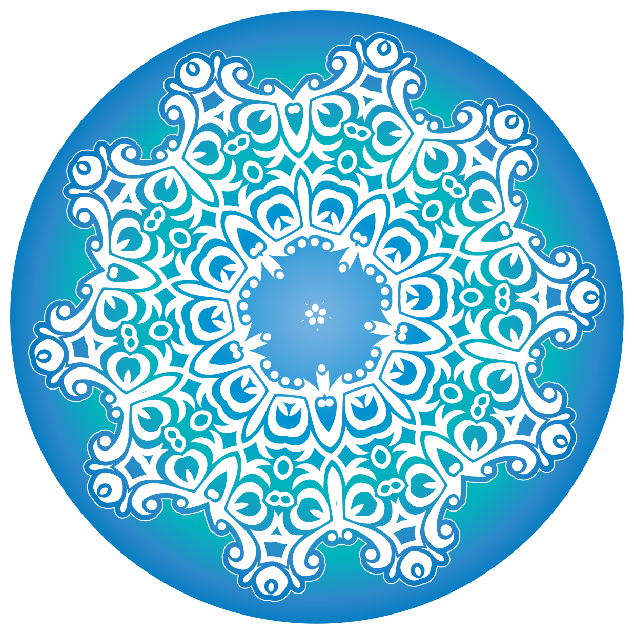 Tapete vinílico de mandala ornamento botânico elaborado - TenStickers