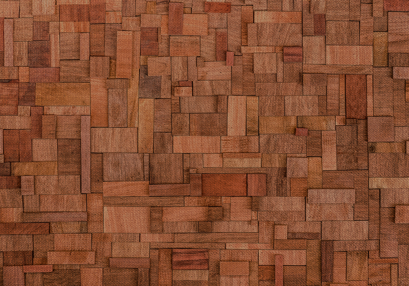 Tapete vinílico madeira padrão de bloco quente - TenStickers