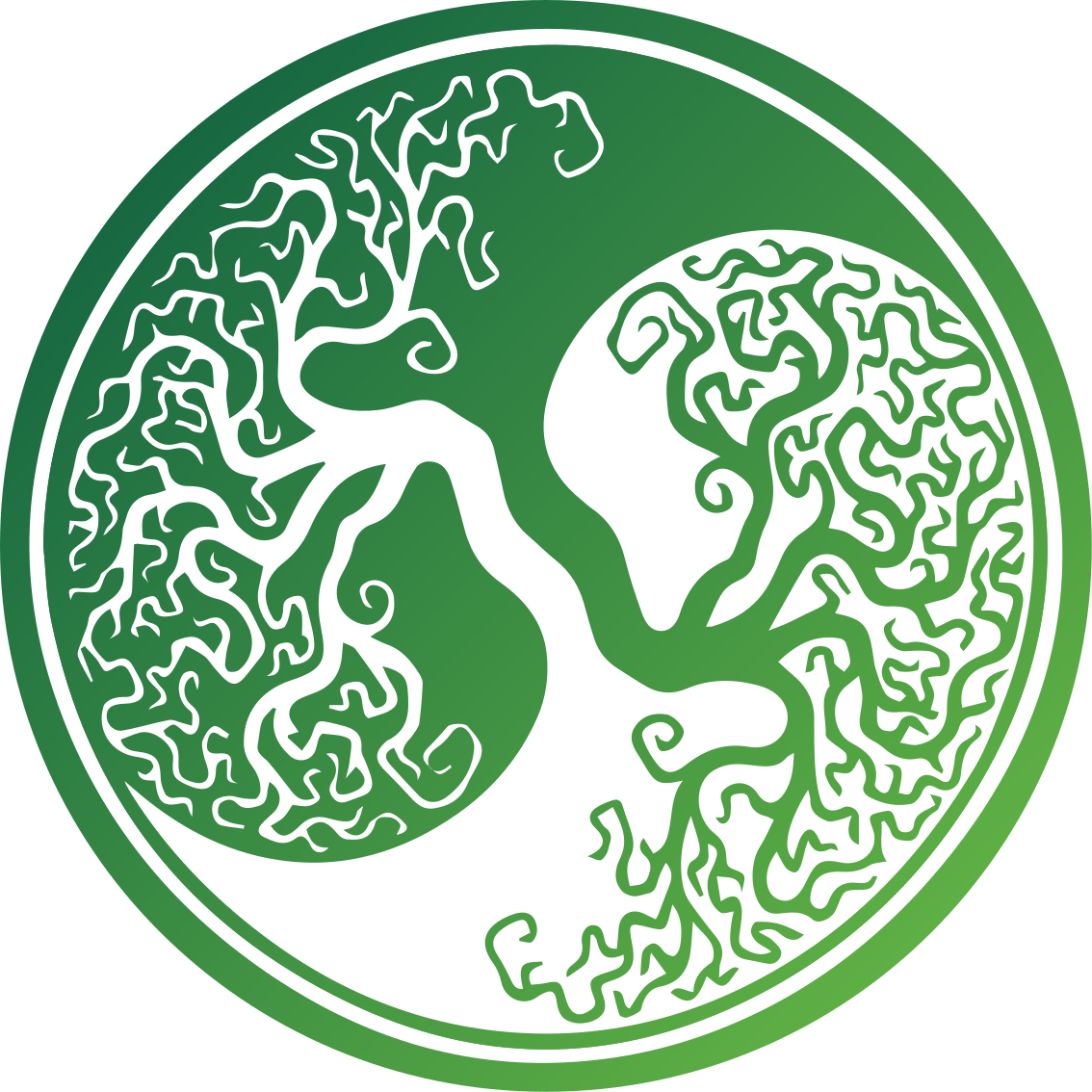 Tapete circular original da árvore da vida yin yang - TenStickers