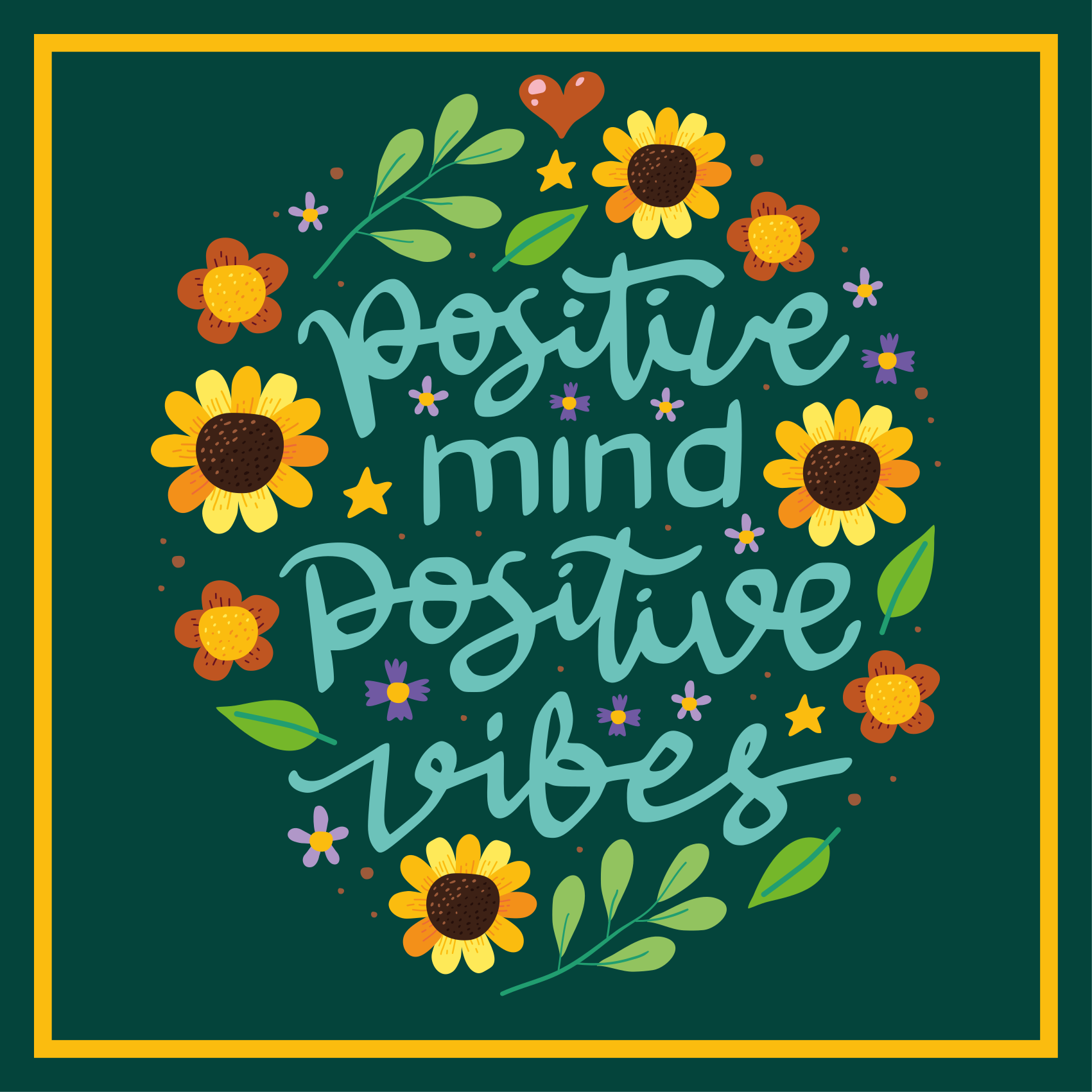 Tapete vinílico frases e textos vibrações mentais positivas - TenStickers
