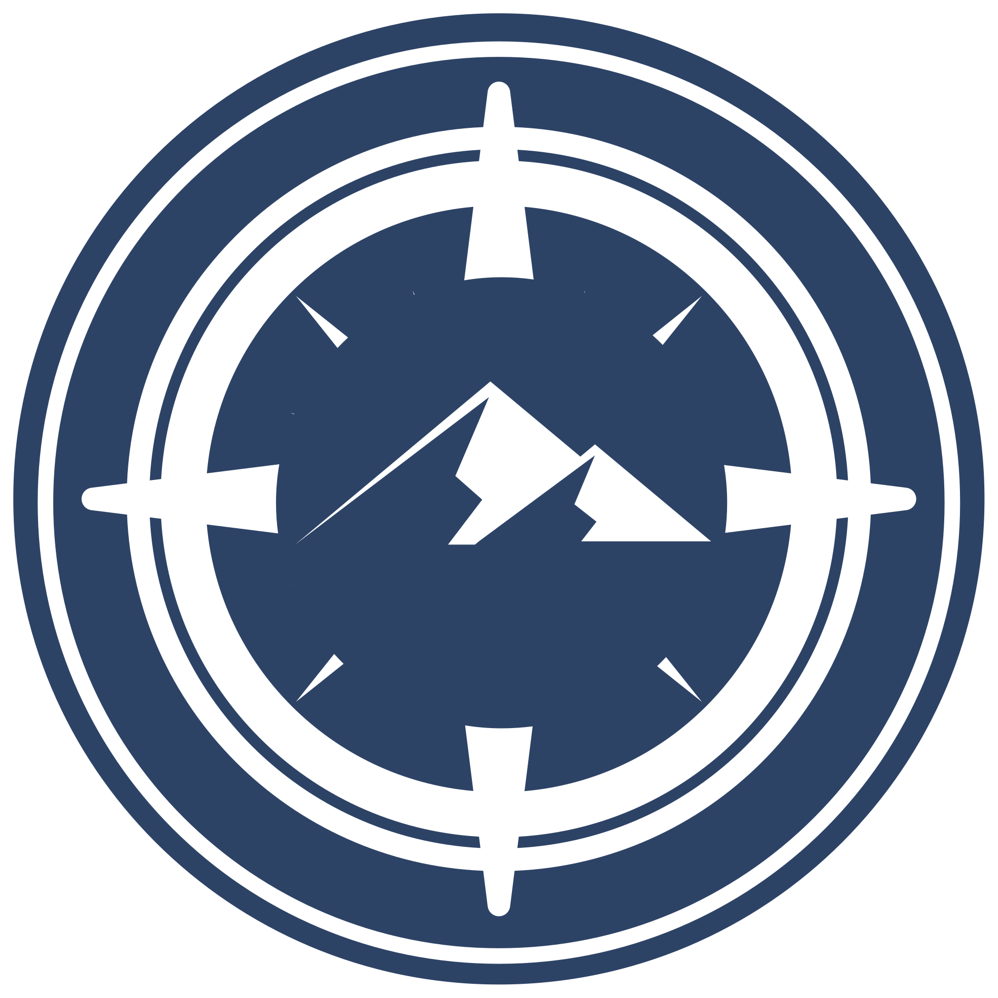 Tapete vinílico redondo design de montanha bússola - TenStickers