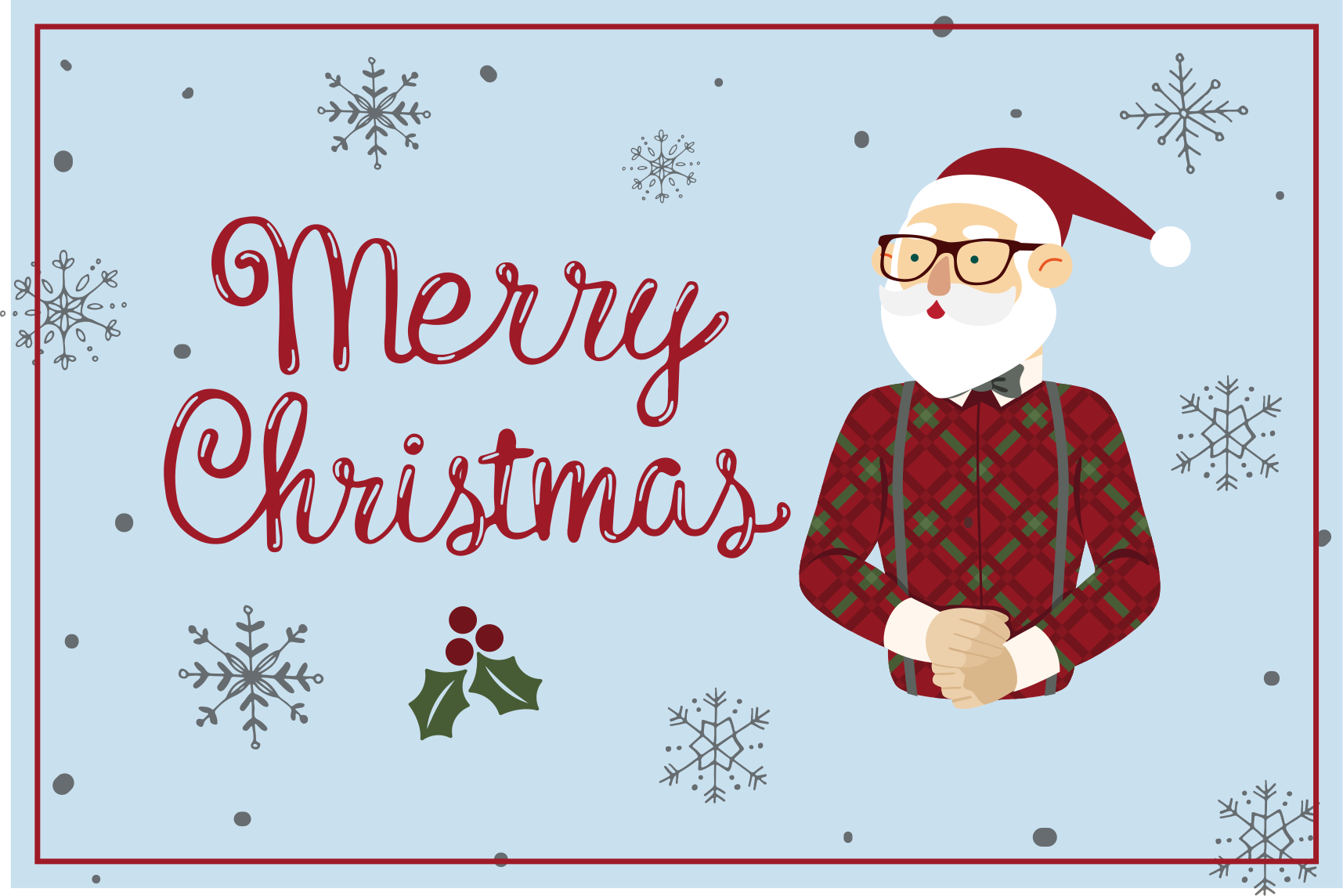 Feliz hipster natal tapete de vinil - TenStickers