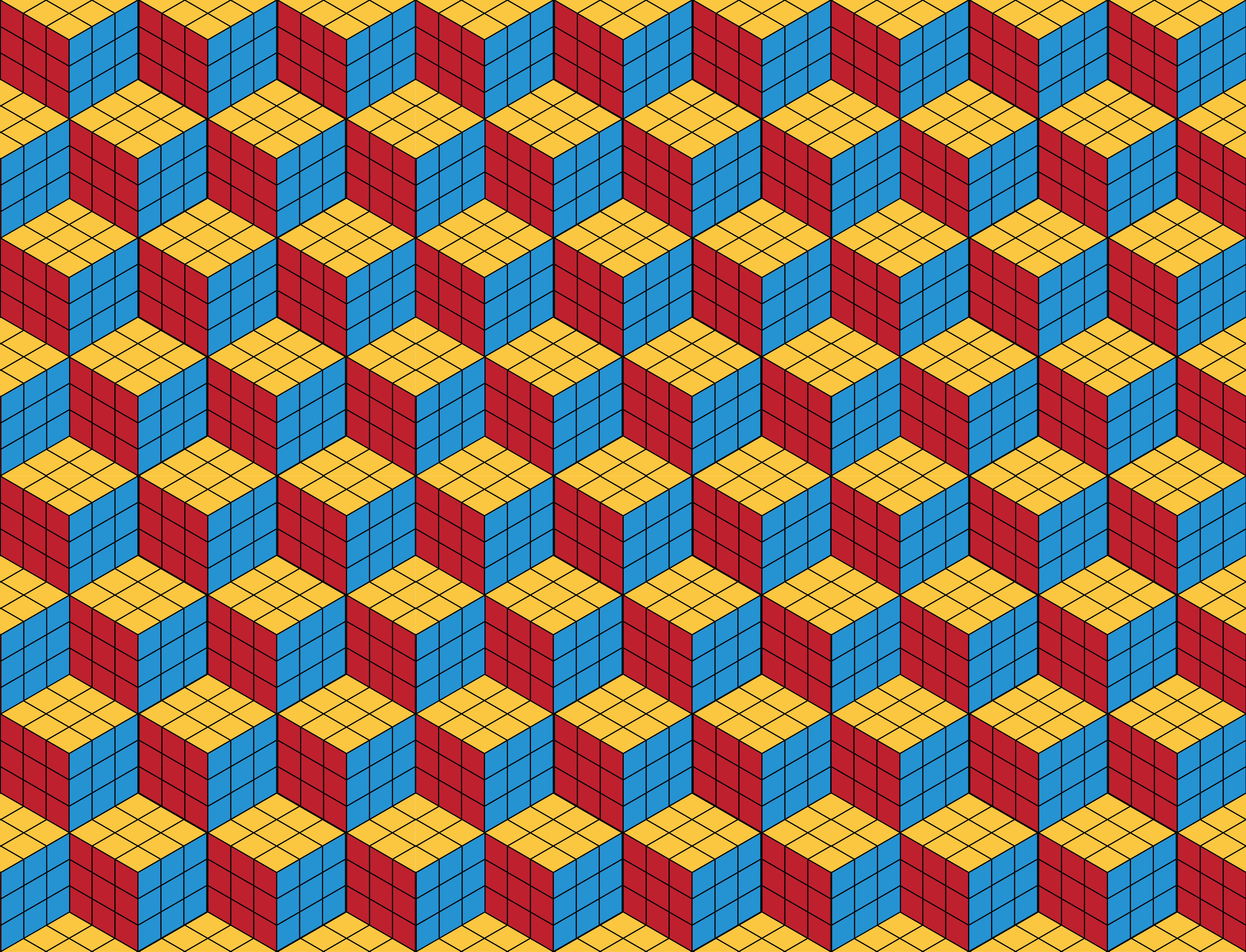 Tapete vintage com padrão original cubo rubik - TenStickers