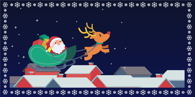 Tapete vinílico halloween passeio de trenó do papai noel - TenStickers