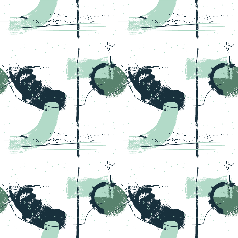 Tapete vinílico minimalista traços verdes abstratos - TenStickers