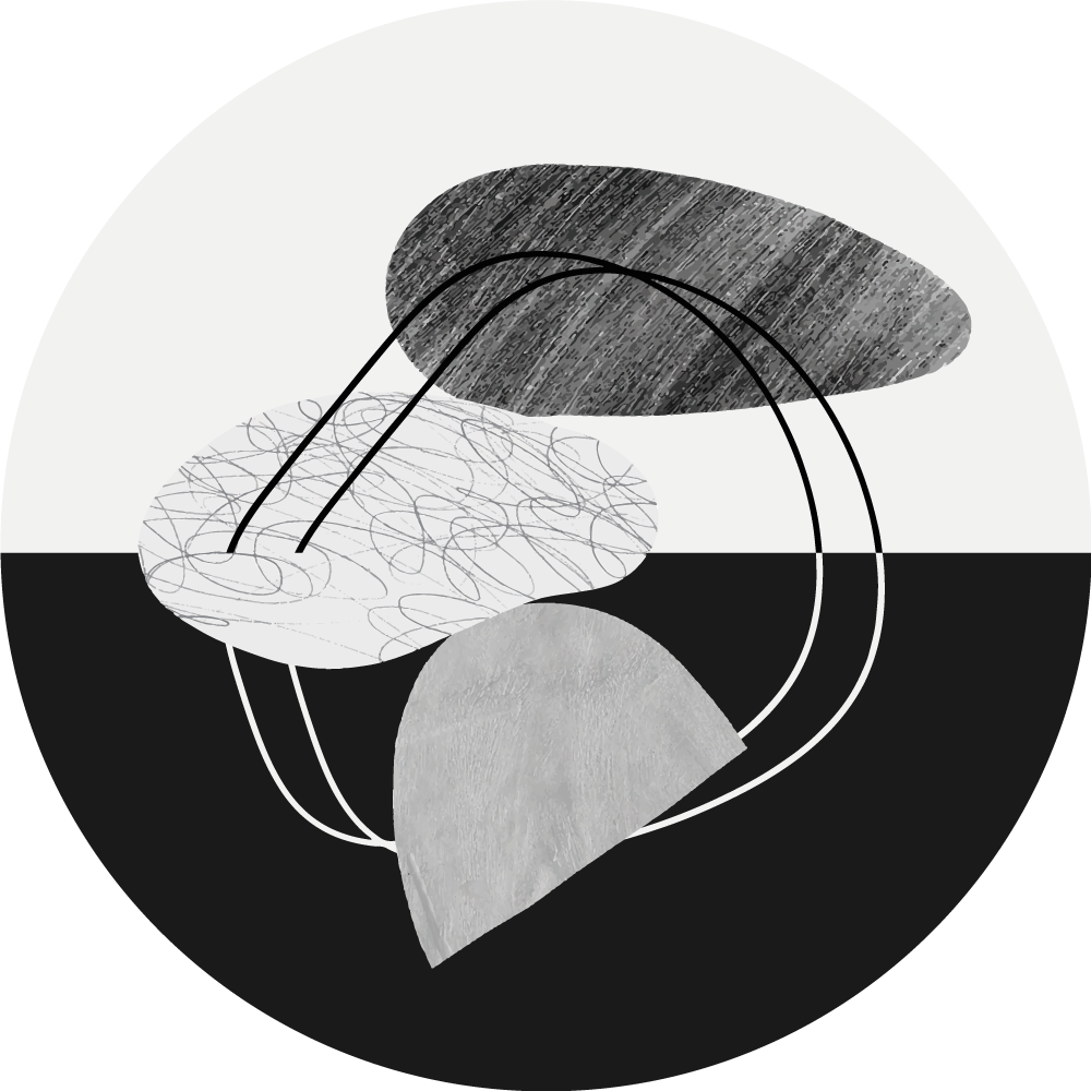 Tapete vinílico minimalista arte de forma abstrata - TenStickers