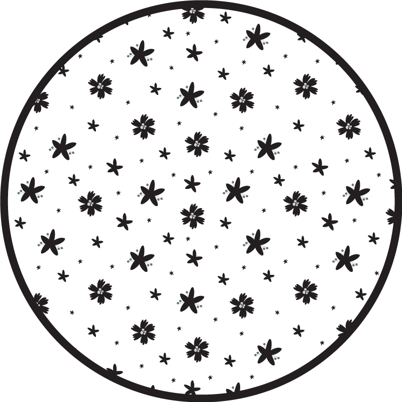 Tapete vinílico flores e plantas padrão estelar floral - TenStickers