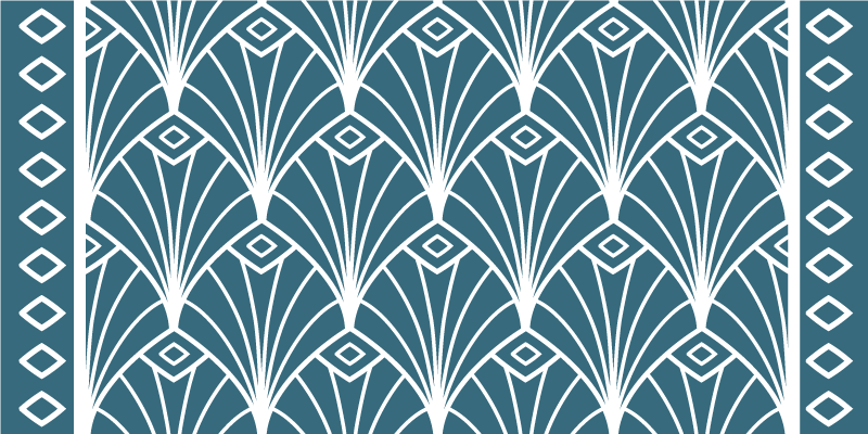 Tapetes geométricos deco azul e branco arte moderna - TenStickers