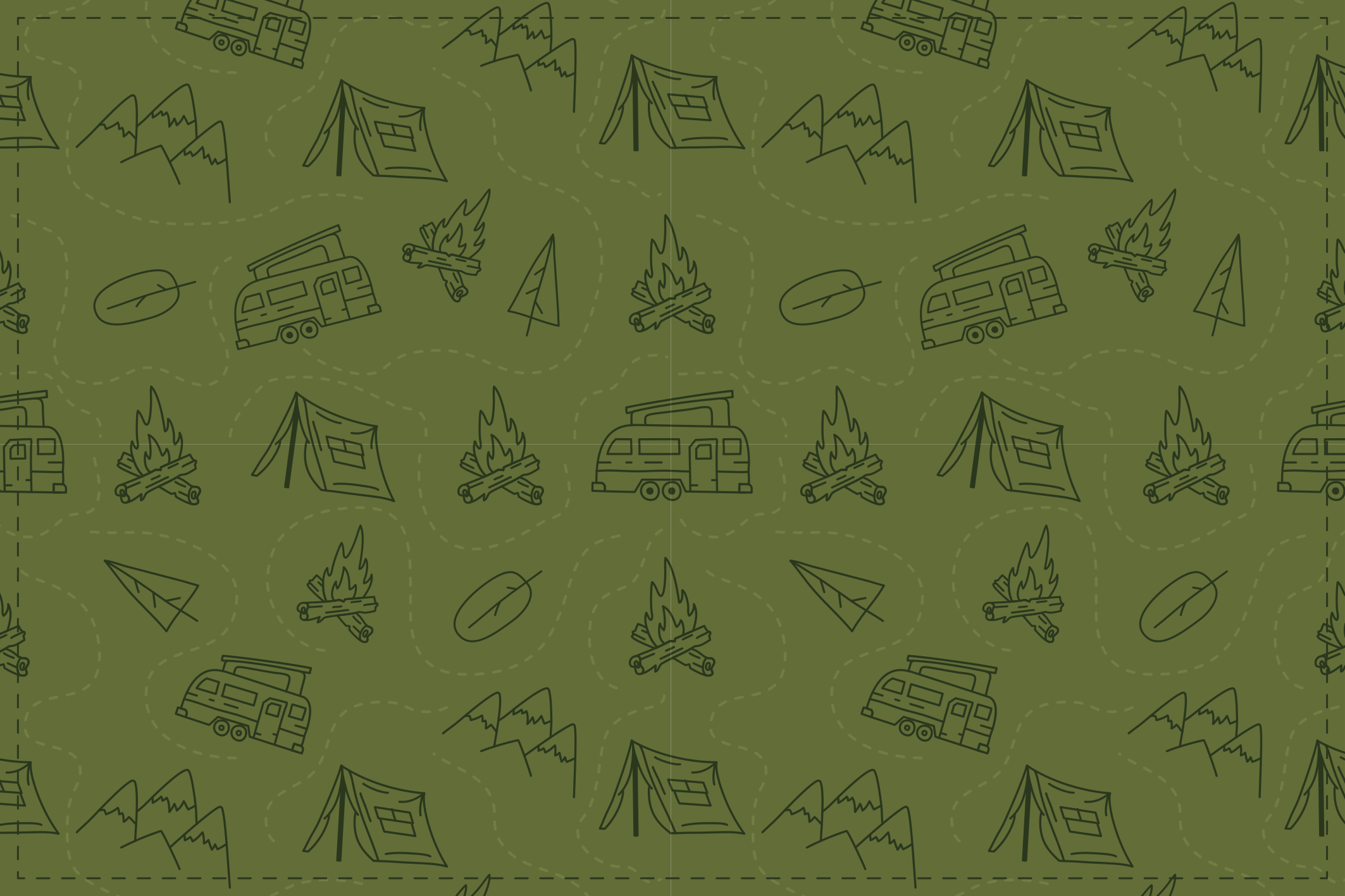 Tapete vinílico natureza tema de aventura de acampamento - TenStickers