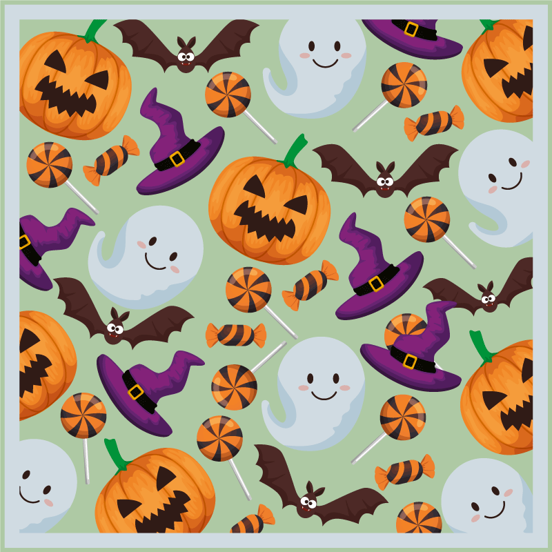 Tapete vinílico halloween vibes de halloween felizes - TenStickers