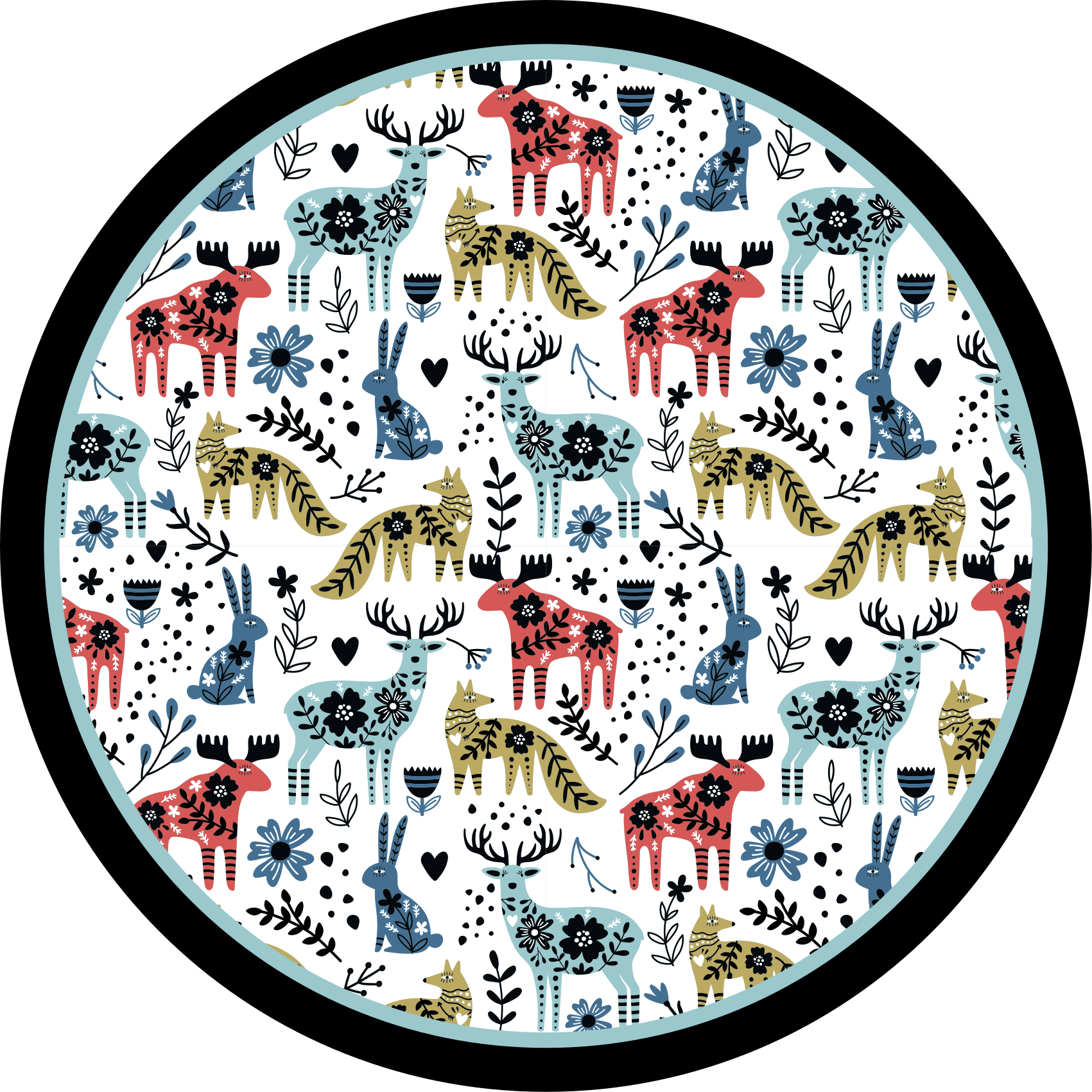 Tapete vinílico para bebés padrões de animais coloridos - TenStickers