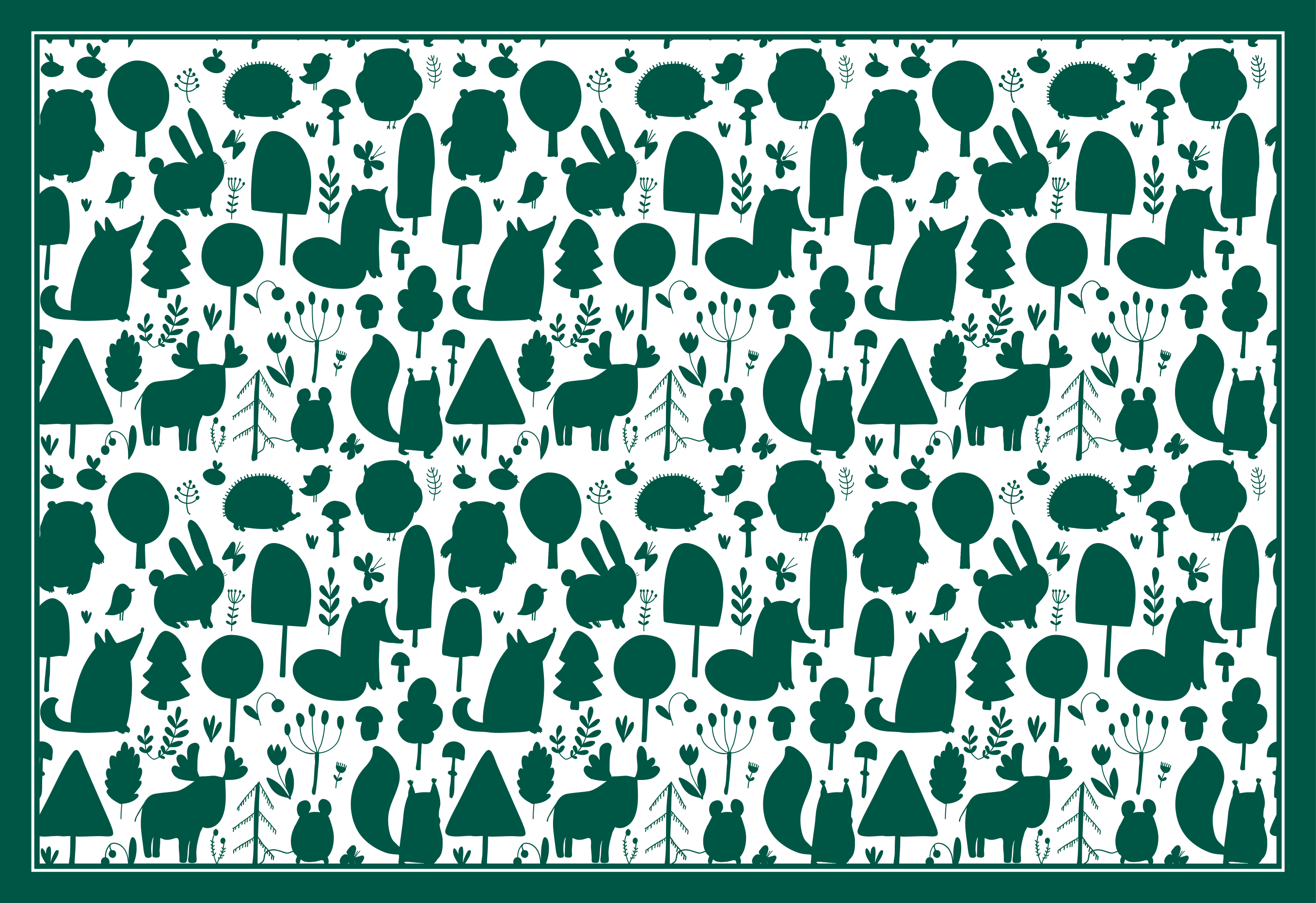 Tapete vinílico natureza silhuetas da natureza - TenStickers