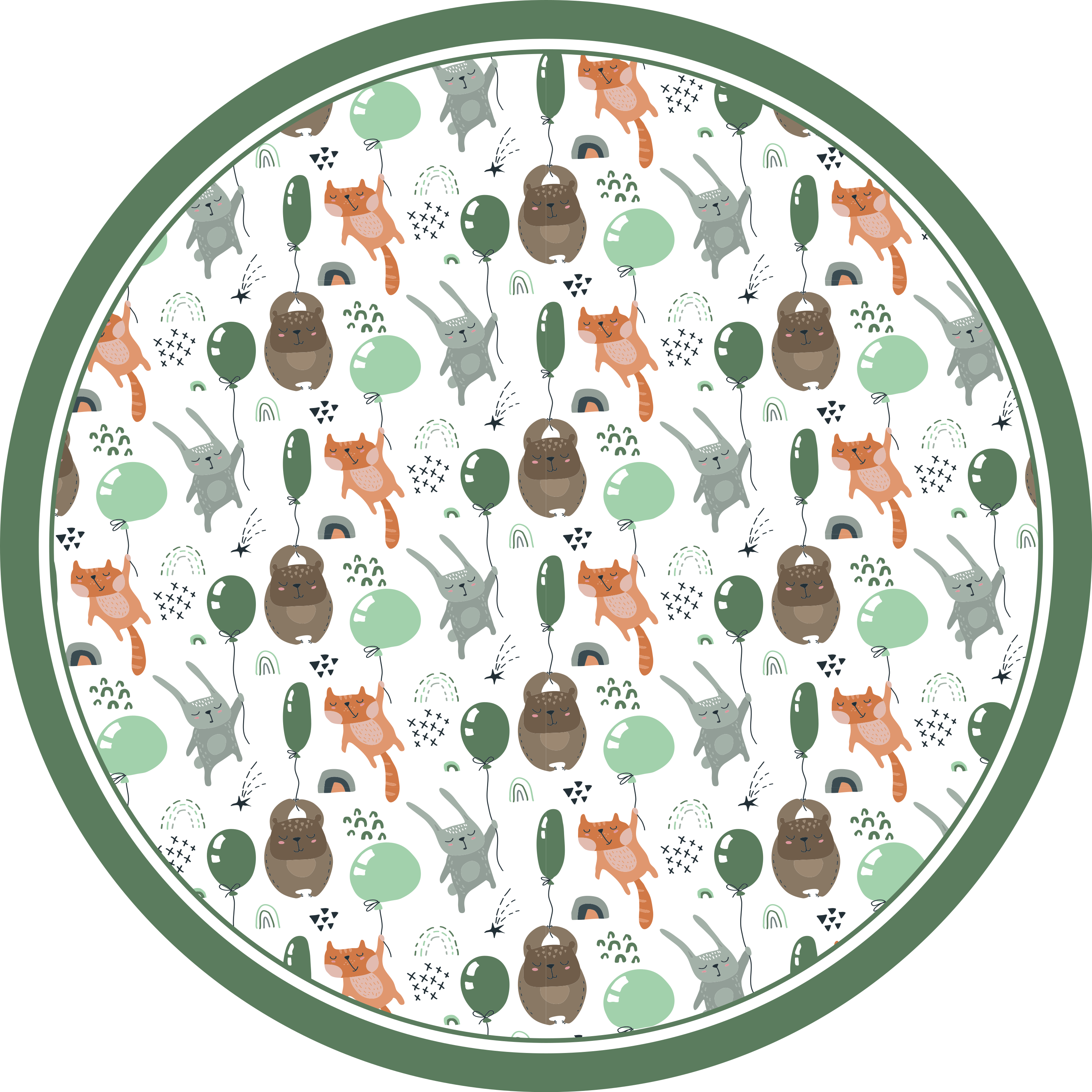 Esquilo urso coelho fofo tapete da sala - TenStickers