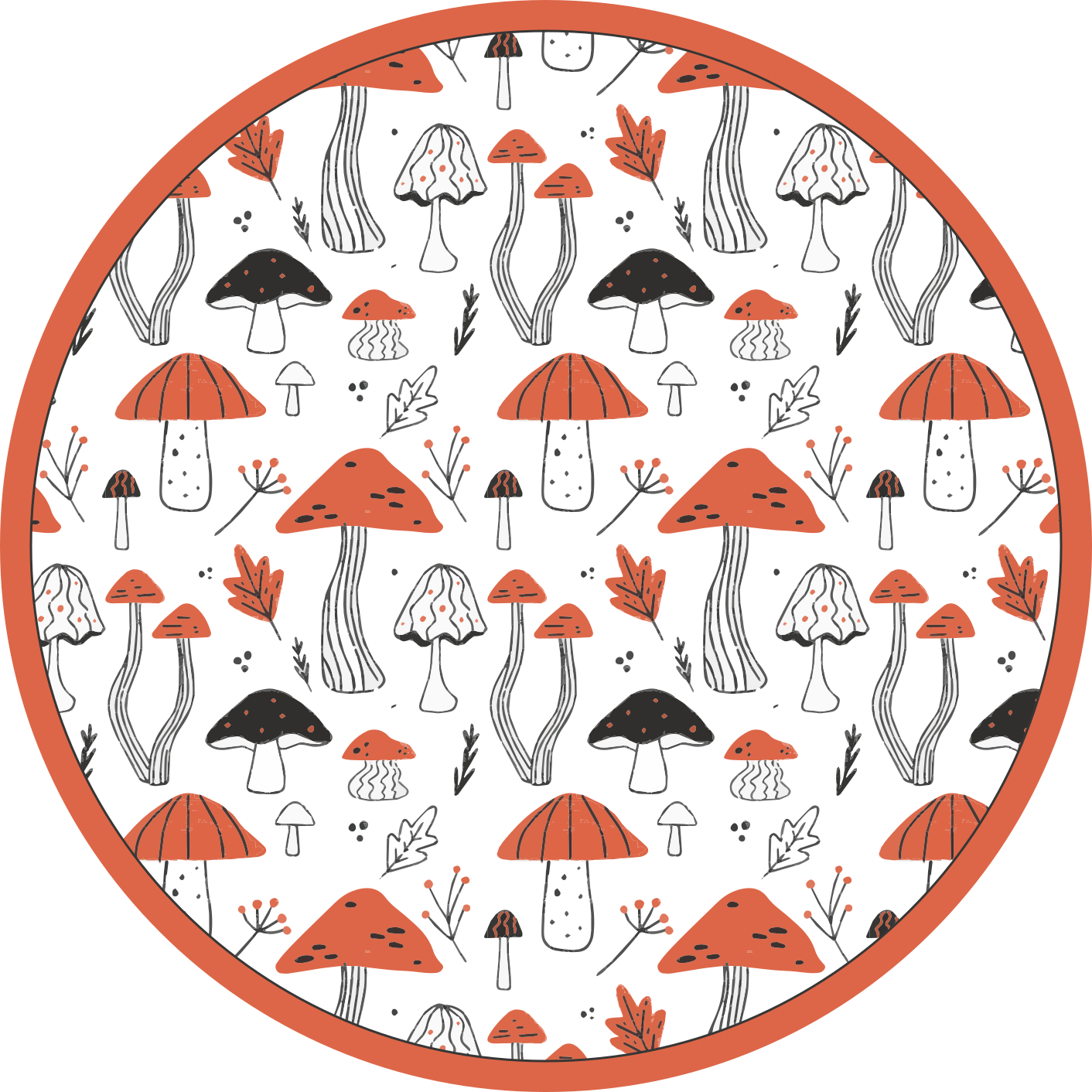 Tapete vinílico natureza reino da fantasia dos cogumelos - TenStickers