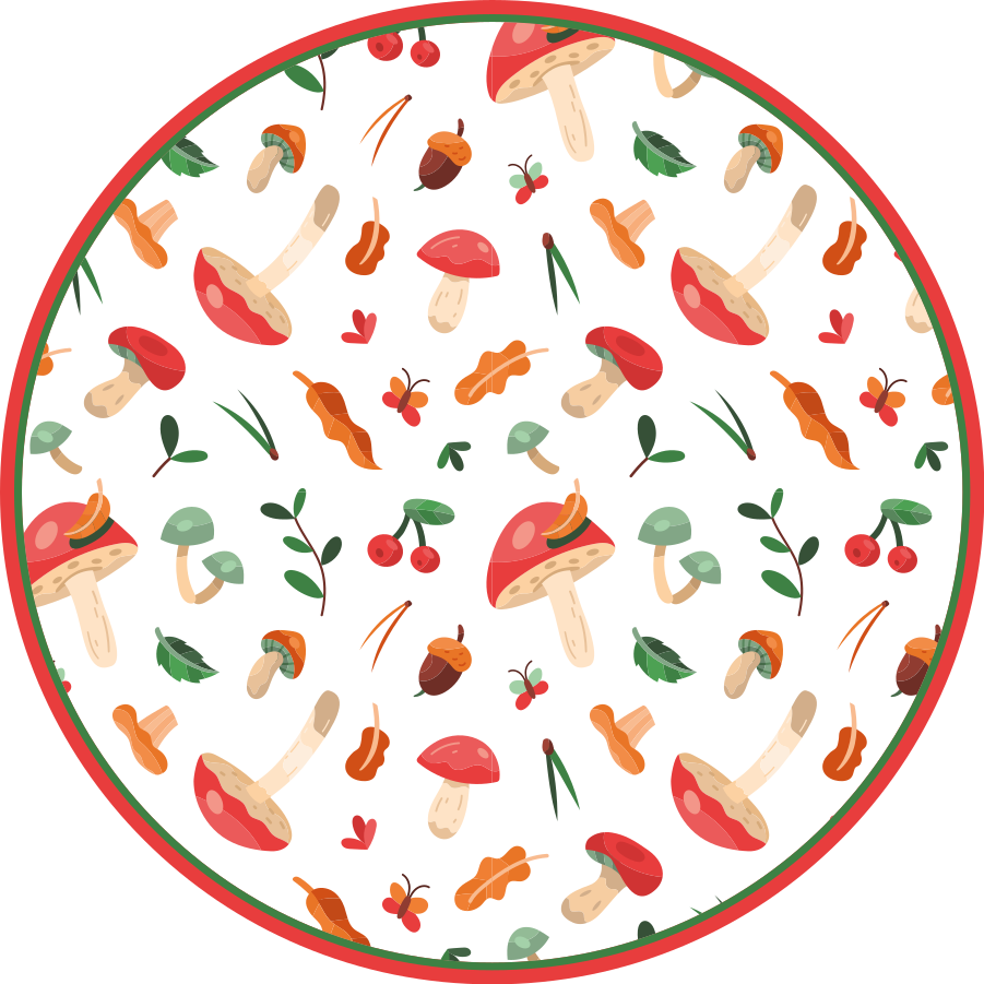 Tapete vinílico flores e plantas motivo floral de cogumelo - TenStickers