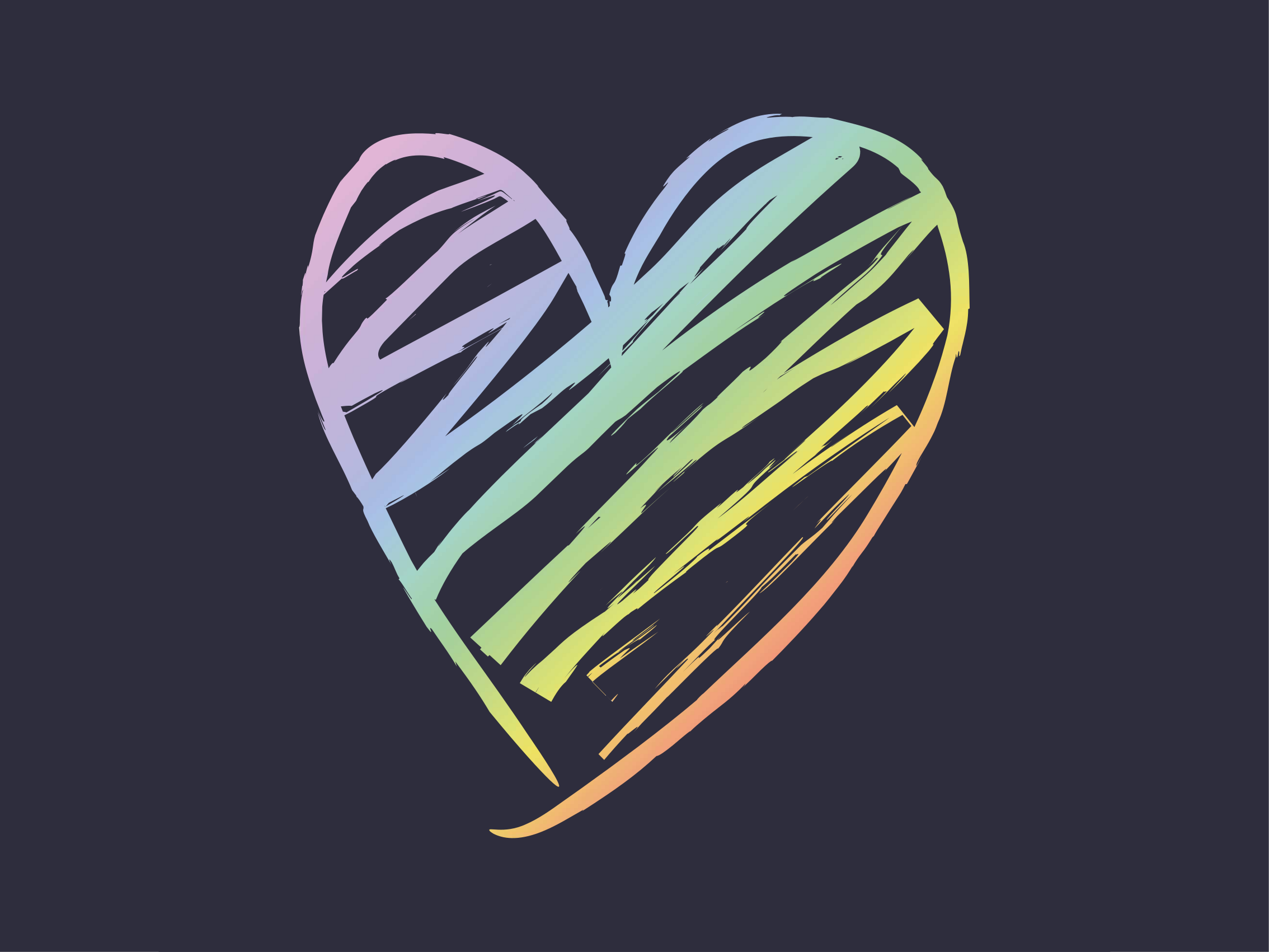 Tapete vinílico juvenil coração de arco-íris - TenStickers