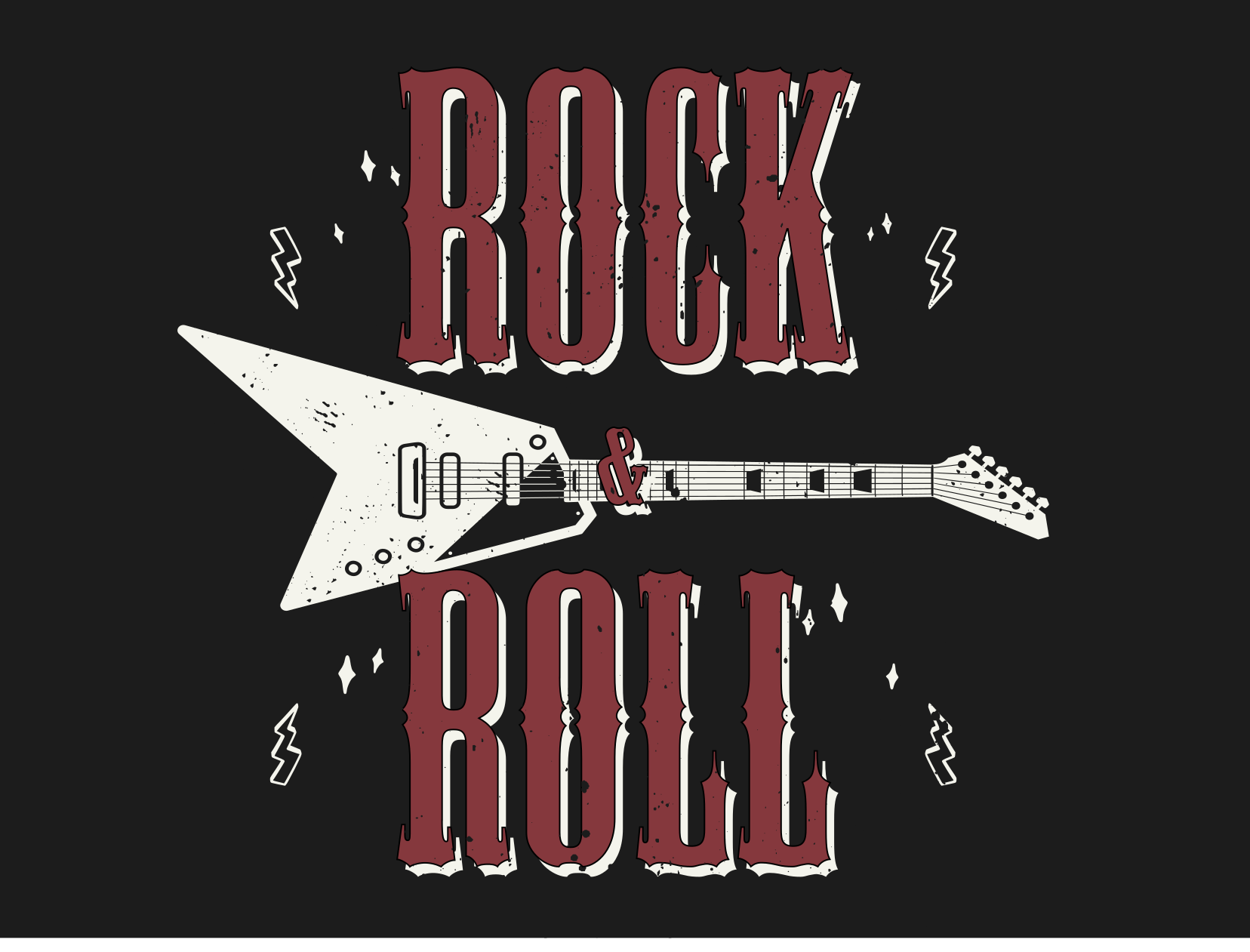 Rock n 'roll com tapete de quarto de produtode guitarra - TenStickers