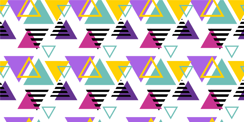 Tapete vinílico geométricas arranjo triangular colorido - TenStickers