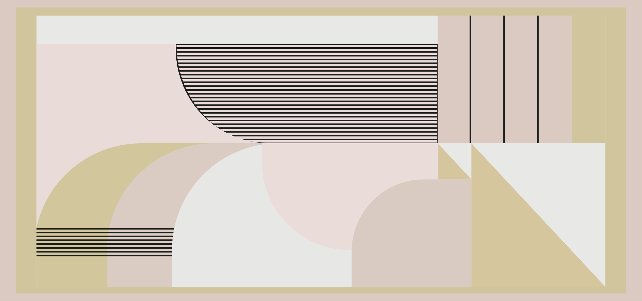 Tapete vinílico moderno camadas geométricas abstratas - TenStickers