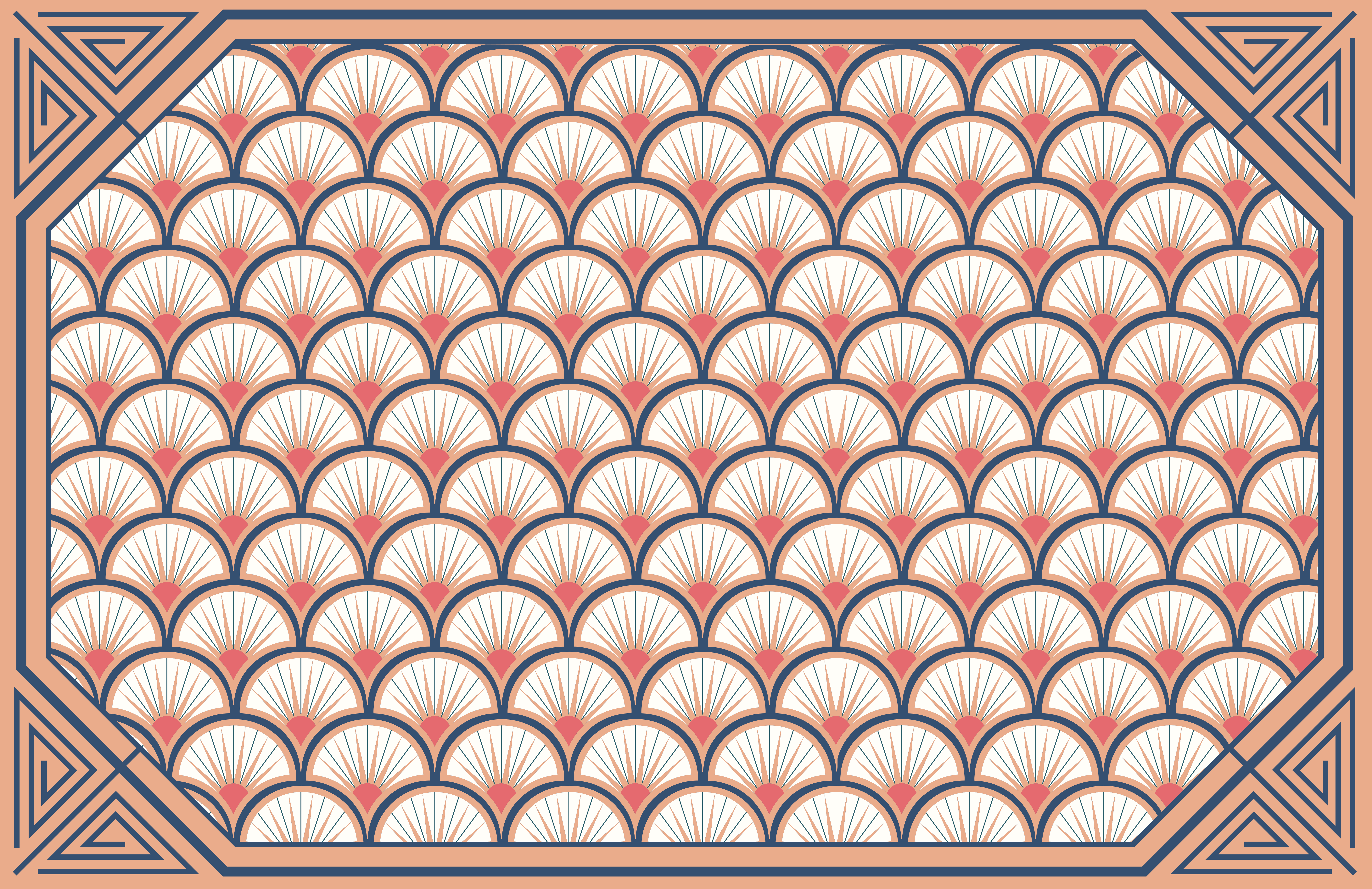 Tapete vinílico azulejos motivo de concha - TenStickers