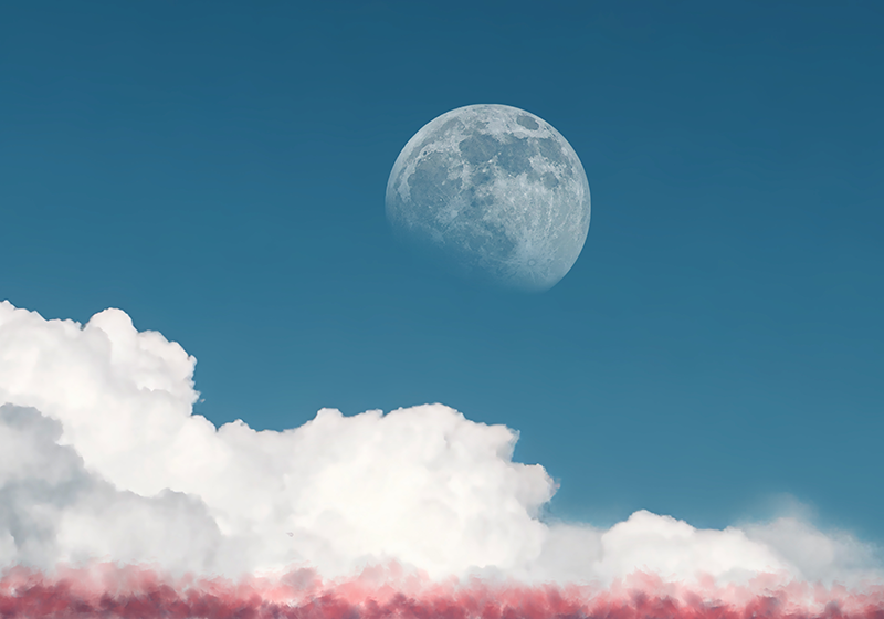 Tapete em vinil horizonte de nuvens etéreas - TenStickers