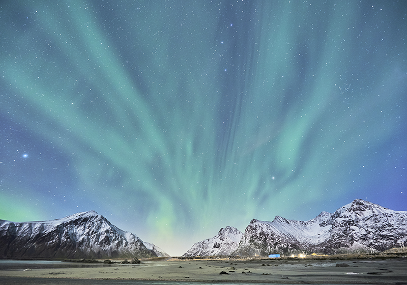 Tapete vinílico natureza beleza da aurora boreal - TenStickers