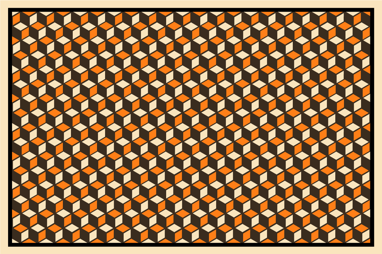 Padrão geométrico retrô em tapetes de efeito 3d - TenStickers