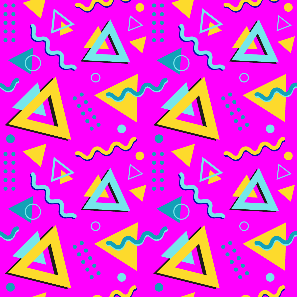 Tapete vinílico geométricas padrão memphis dos anos 80 - TenStickers