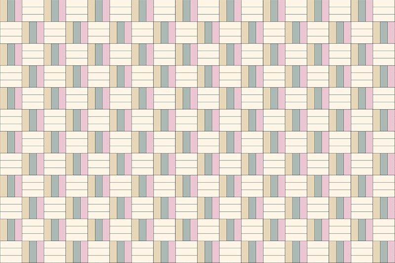 Tapete vinílico geométricas blocos de cores tecidos - TenStickers