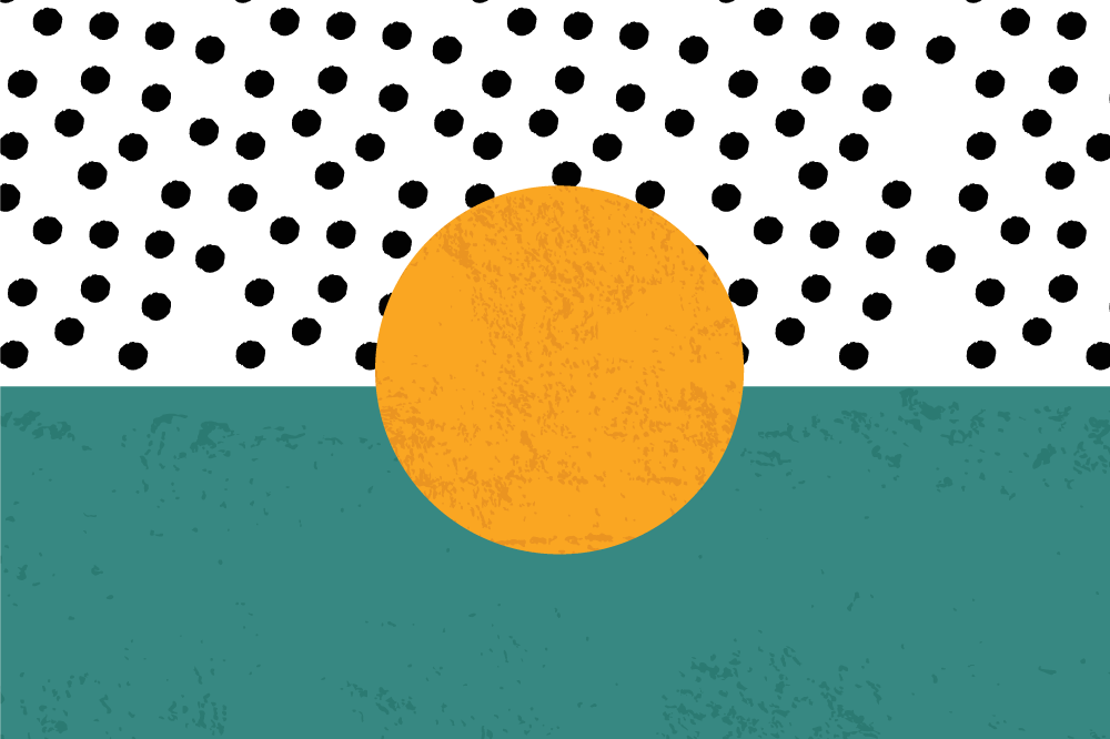 Tapete vinílico minimalista círculo e pontos - TenStickers