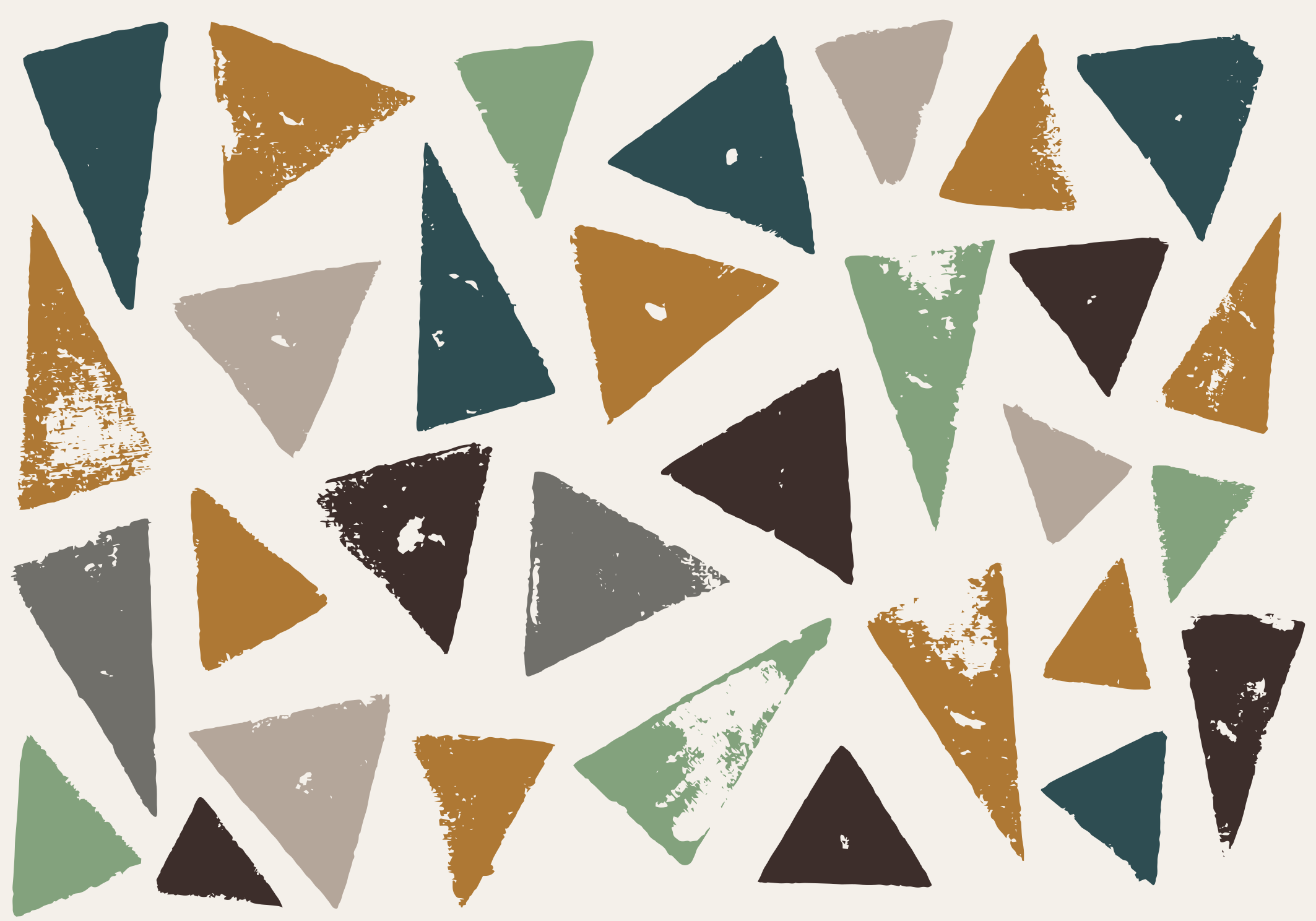 Tapete vinílico minimalista motivo triangular vibrante - TenStickers