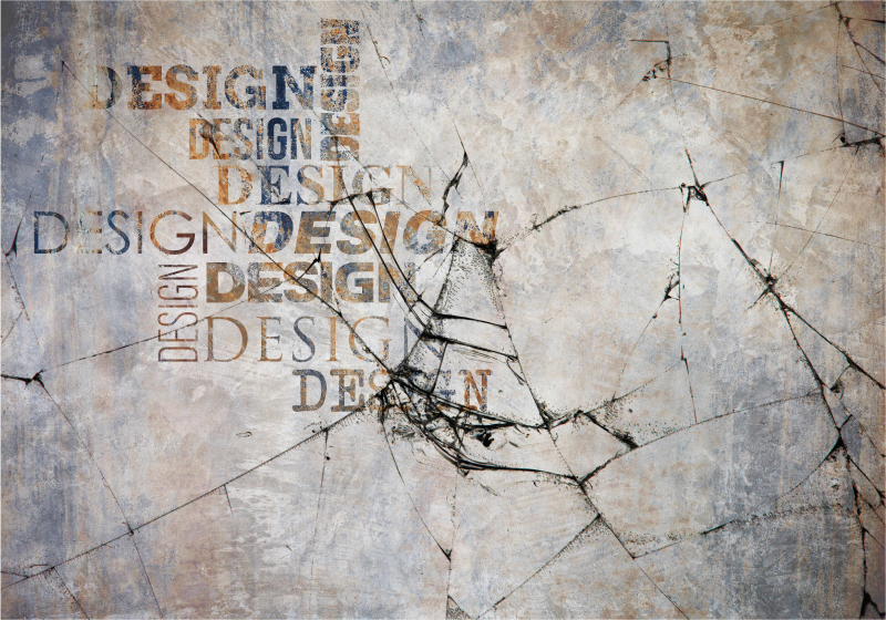 Tapete vinílico de pedras tipografia de pedra rachada - TenStickers