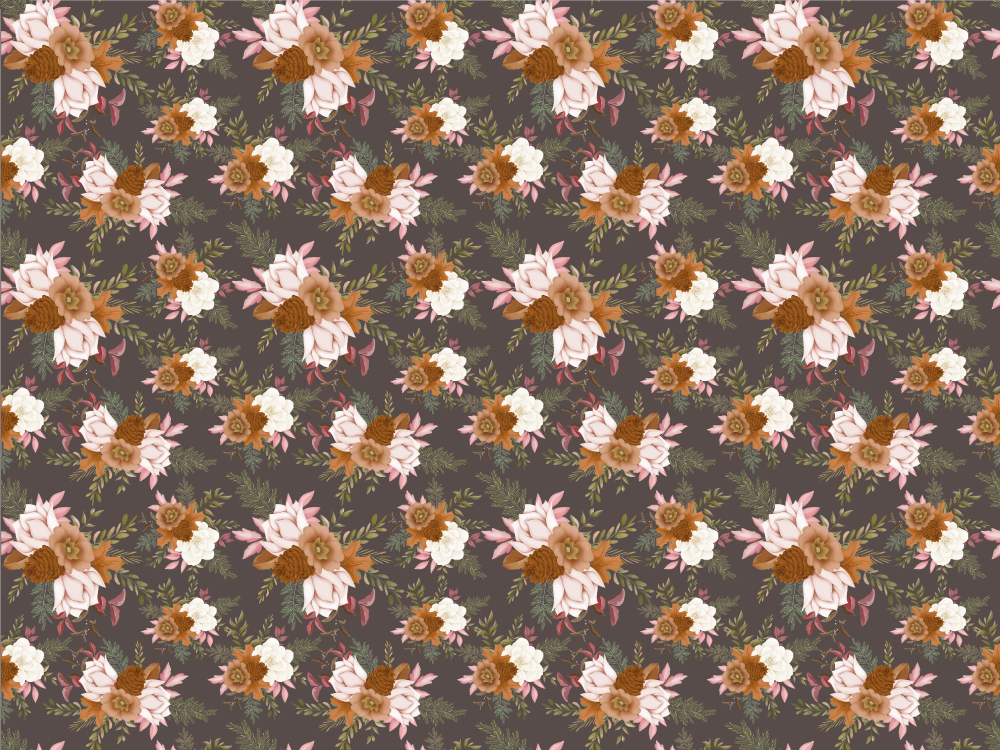 Tapete vinílico flores e plantas elegância de padrão floral - TenStickers