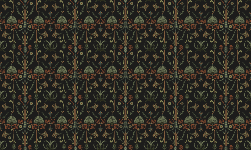 Tapete vinílico vintage padrões botânicos ornamentados - TenStickers