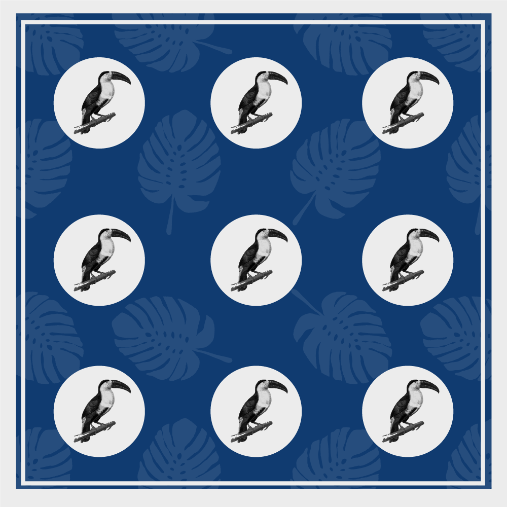 Tapete vinílico de animais padrão de tucano tropical - TenStickers