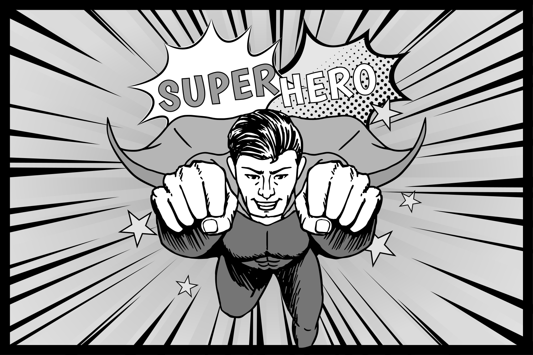 Tapete vinílico infantil gráfico dinâmico de super-heróis - TenStickers